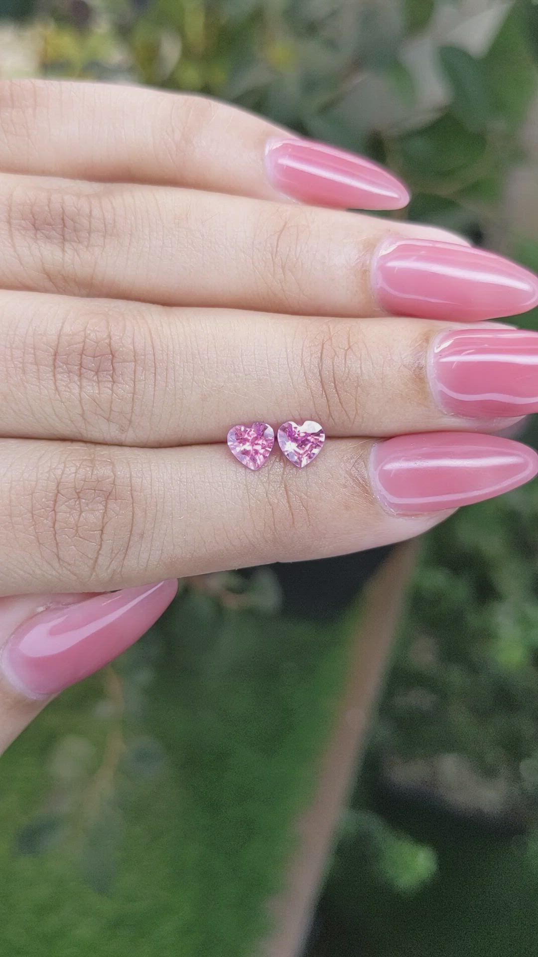 1.01&nbsp;Ct.Tw.Total Carat Weight Pink Sapphire Pair from Ceylon (Sri Lanka) Size Video