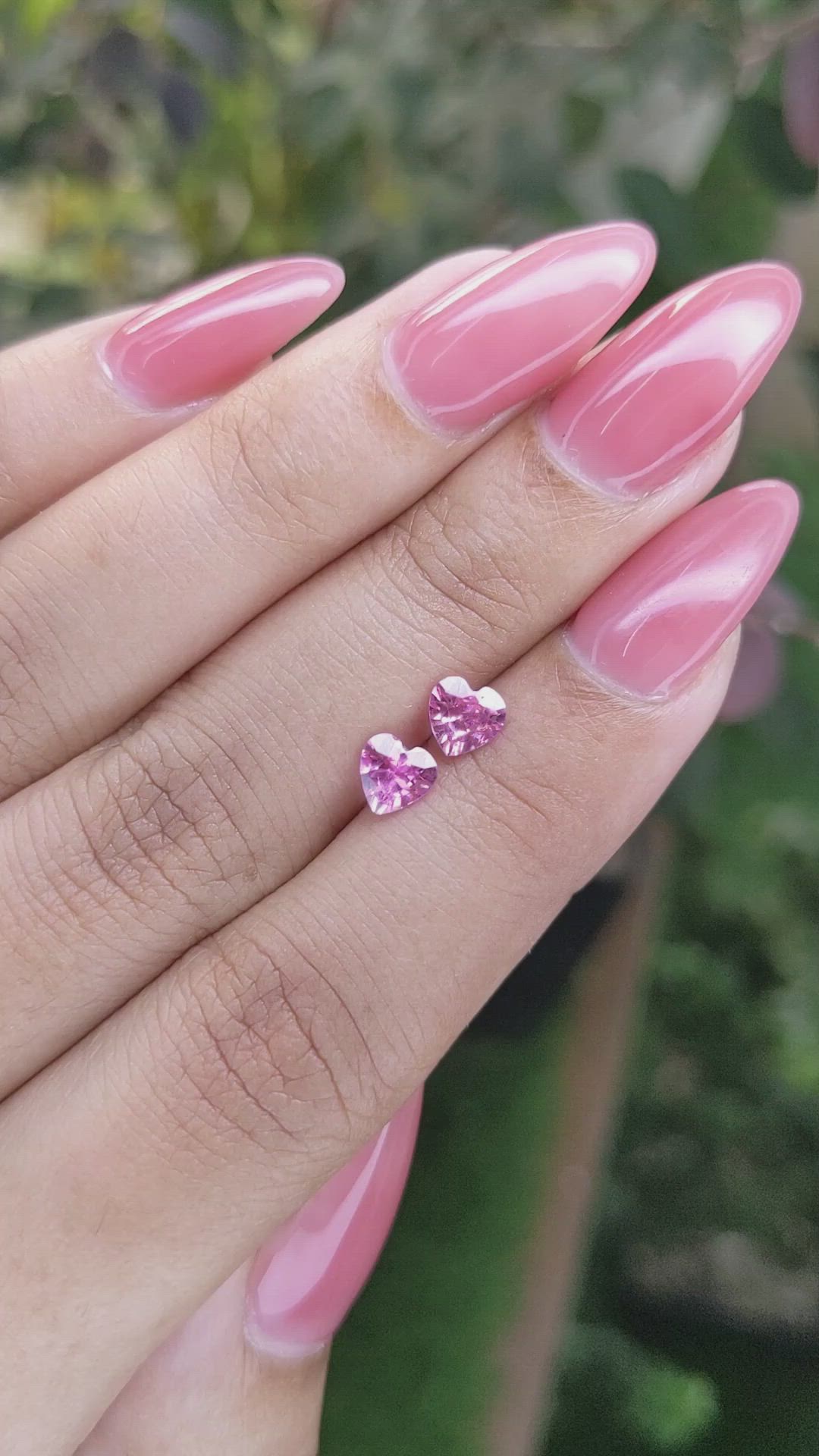 1.01&nbsp;Ct.Tw.Total Carat Weight Pink Sapphire Pair from Ceylon (Sri Lanka) Size Video