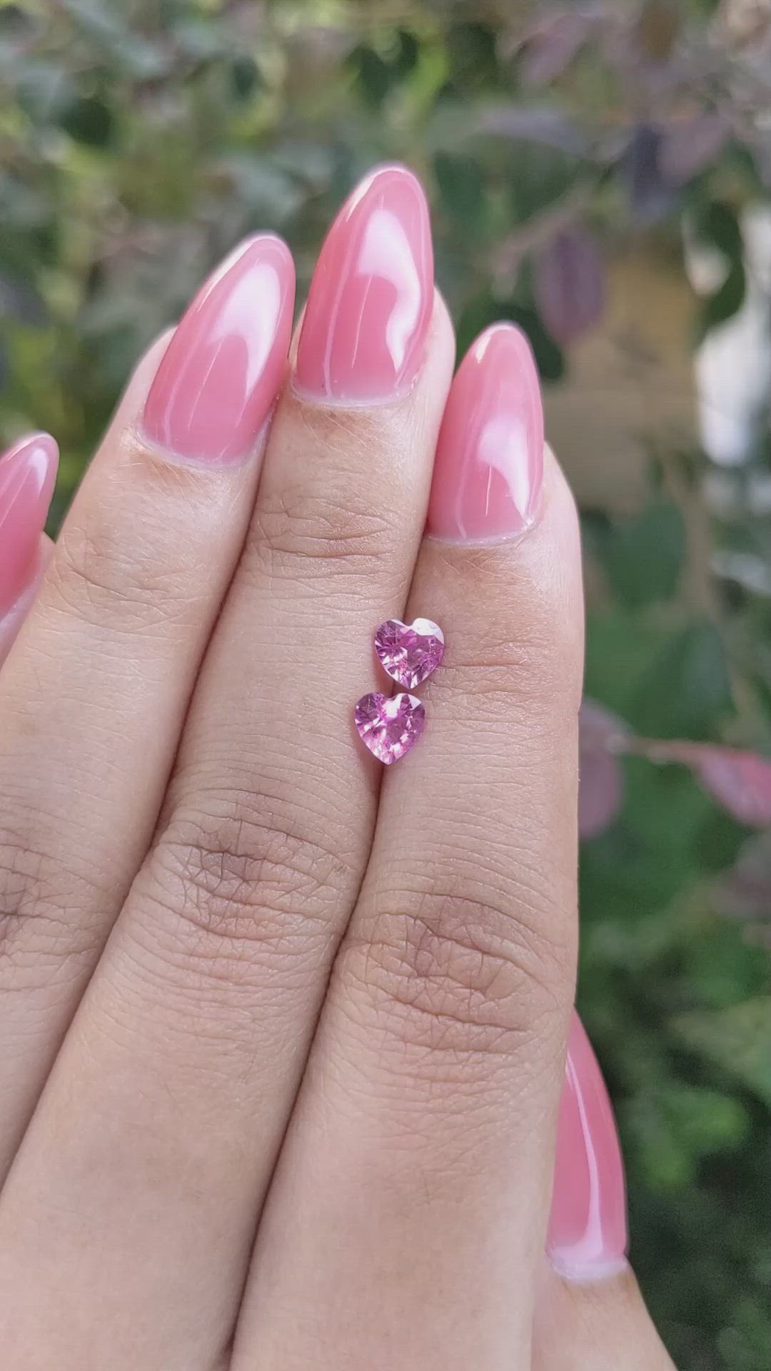 1.01&nbsp;Ct.Tw.Total Carat Weight Pink Sapphire Pair from Ceylon (Sri Lanka) Size Video