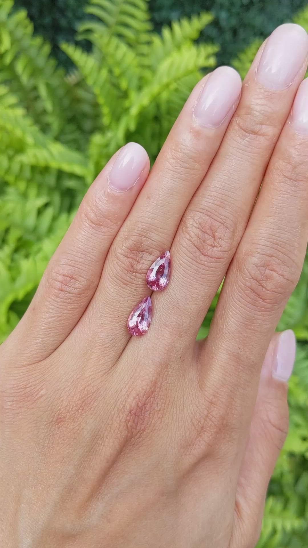 4.33 Ct.Tw.Total Carat Weight Padparadscha Sapphire Pair from Madagascar Size Video