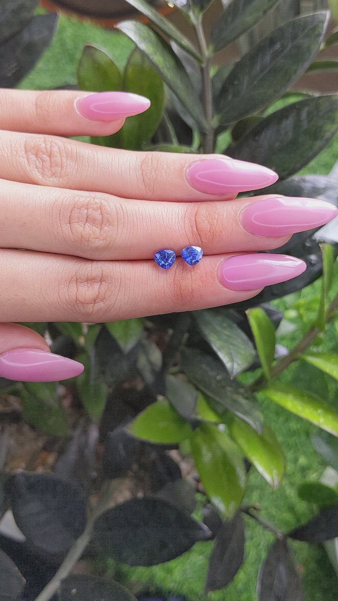 2.10&nbsp;Ct.Tw.Total Carat Weight Blue Sapphire Pair from Ceylon (Sri Lanka) Size Video