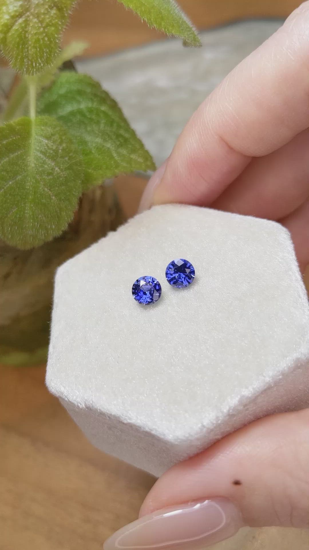 1.18 Ct.Tw.Total Carat Weight Blue Sapphire Pair from Ceylon (Sri Lanka) Size Video