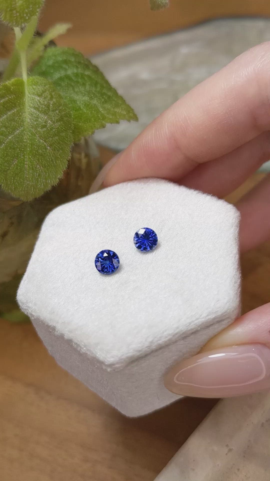 1.36 Ct.Tw.Total Carat Weight Blue Sapphire Pair from Ceylon (Sri Lanka) Size Video