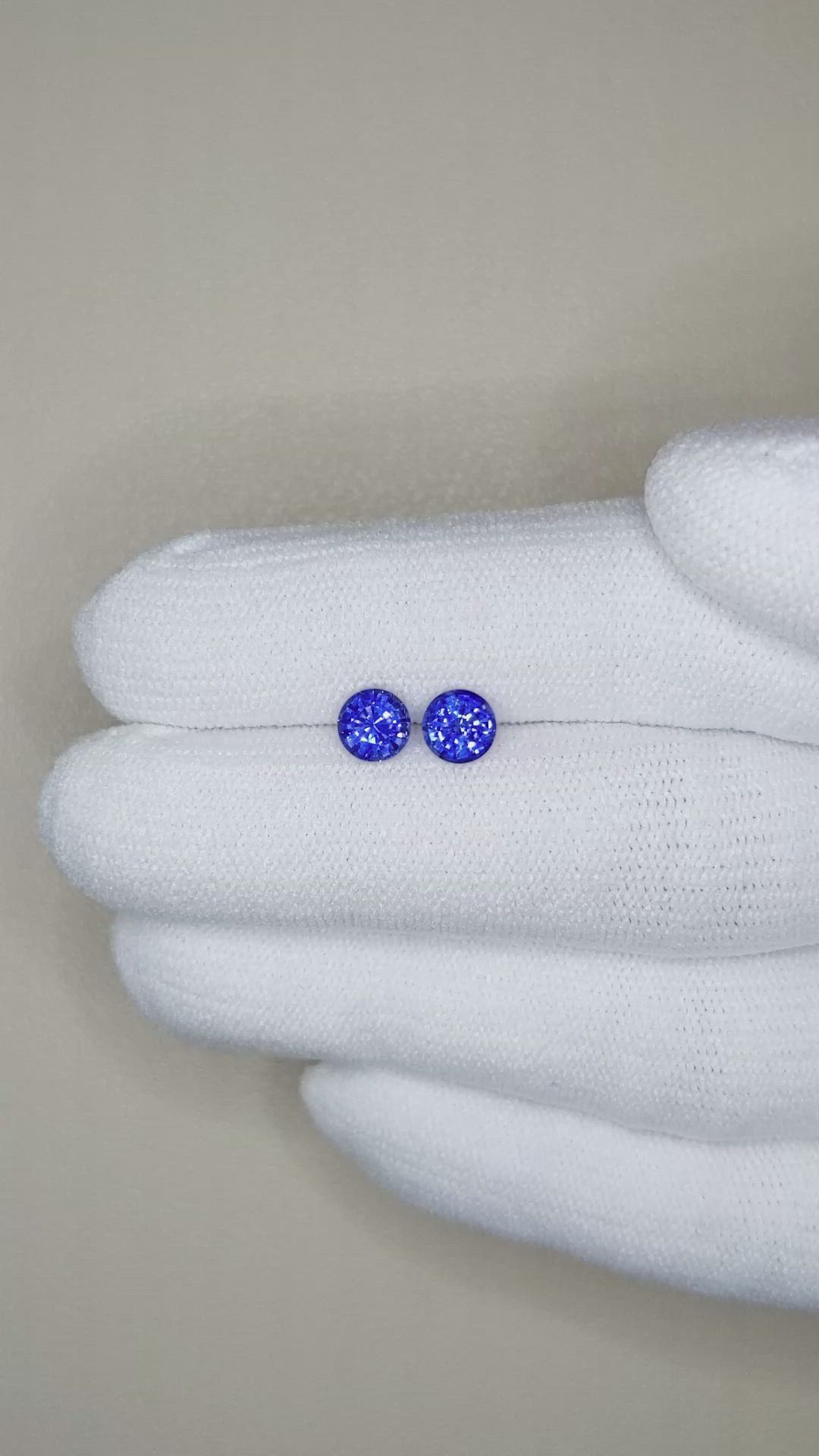 1.36 Ct.Tw.Total Carat Weight Blue Sapphire Pair from Ceylon (Sri Lanka) Size Video
