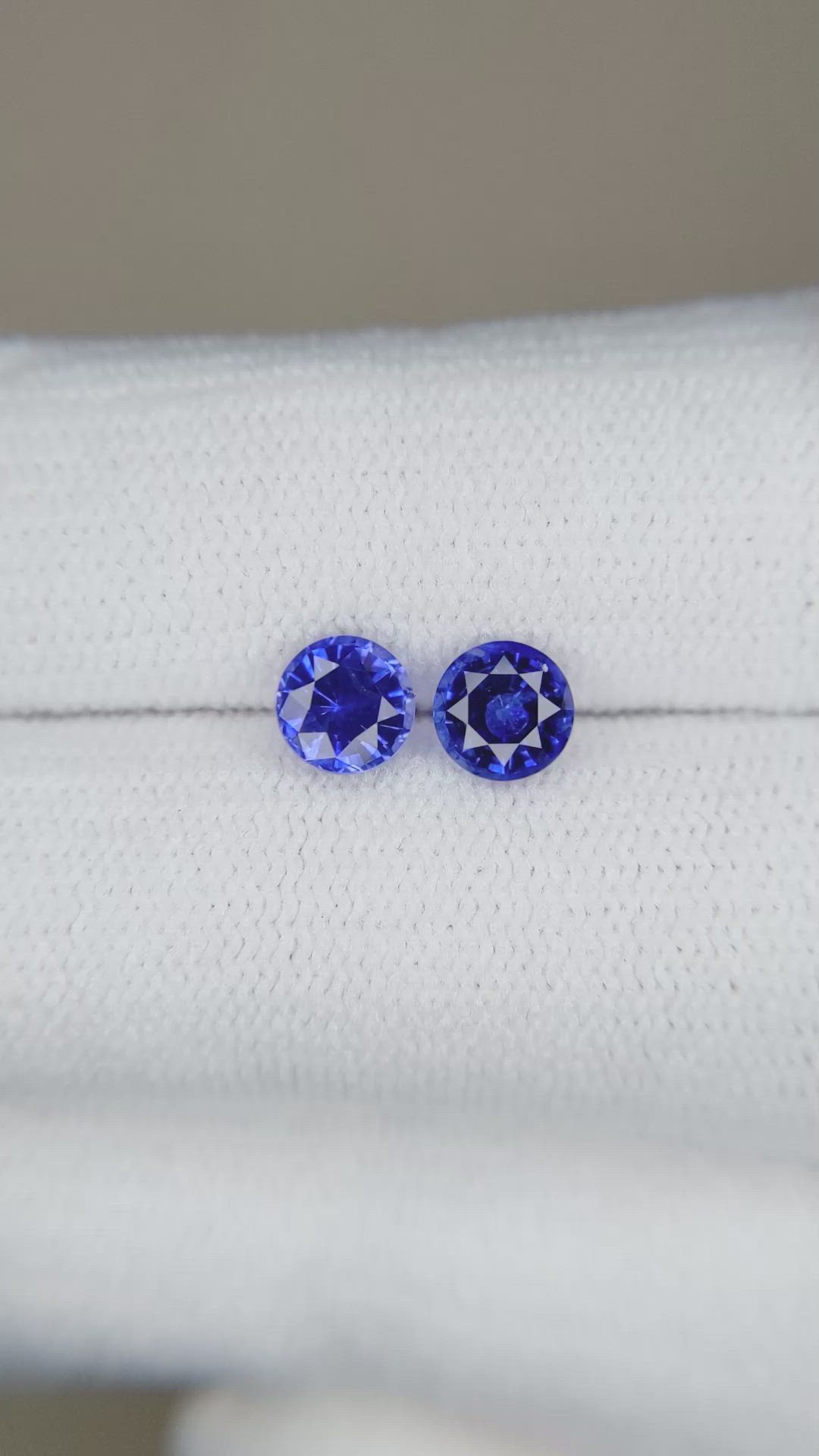 1.36 Ct.Tw.Total Carat Weight Blue Sapphire Pair from Ceylon (Sri Lanka) Size Video