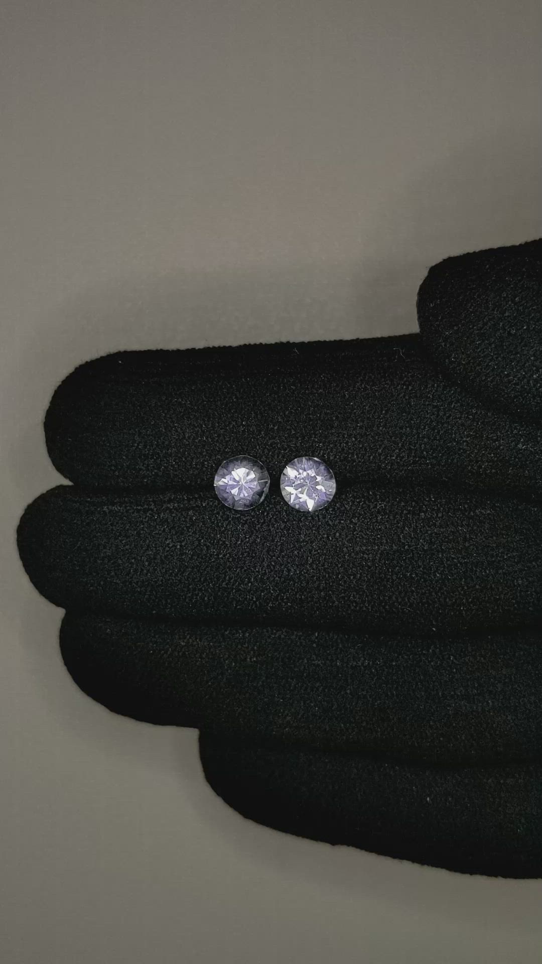 1.68&nbsp;Ct.Tw.Total Carat Weight White Sapphire Pair from Ceylon (Sri Lanka) Size Video