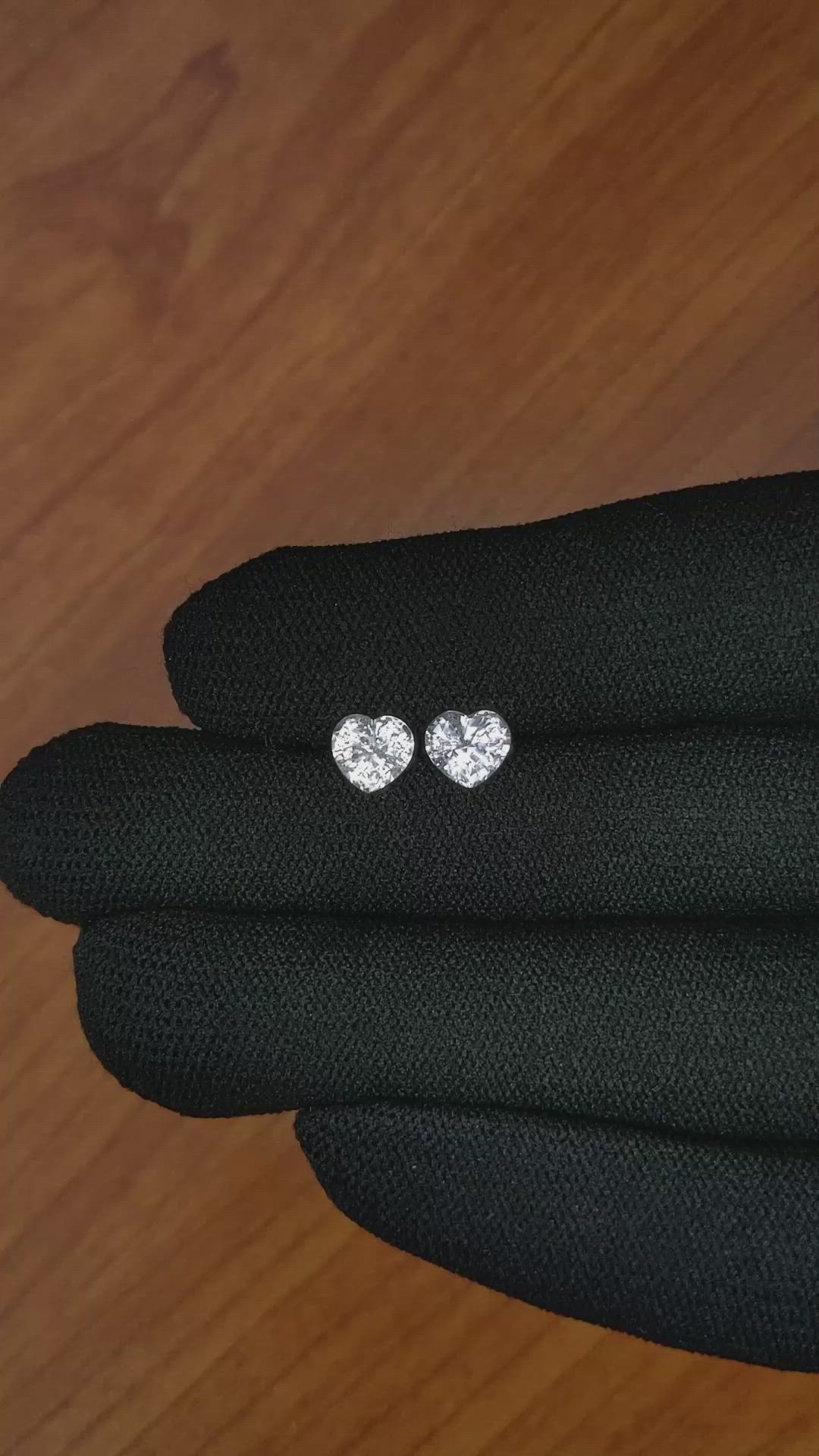 2.70 Ct.Tw.Total Carat Weight White Sapphire Pair from Ceylon (Sri Lanka) Size Video