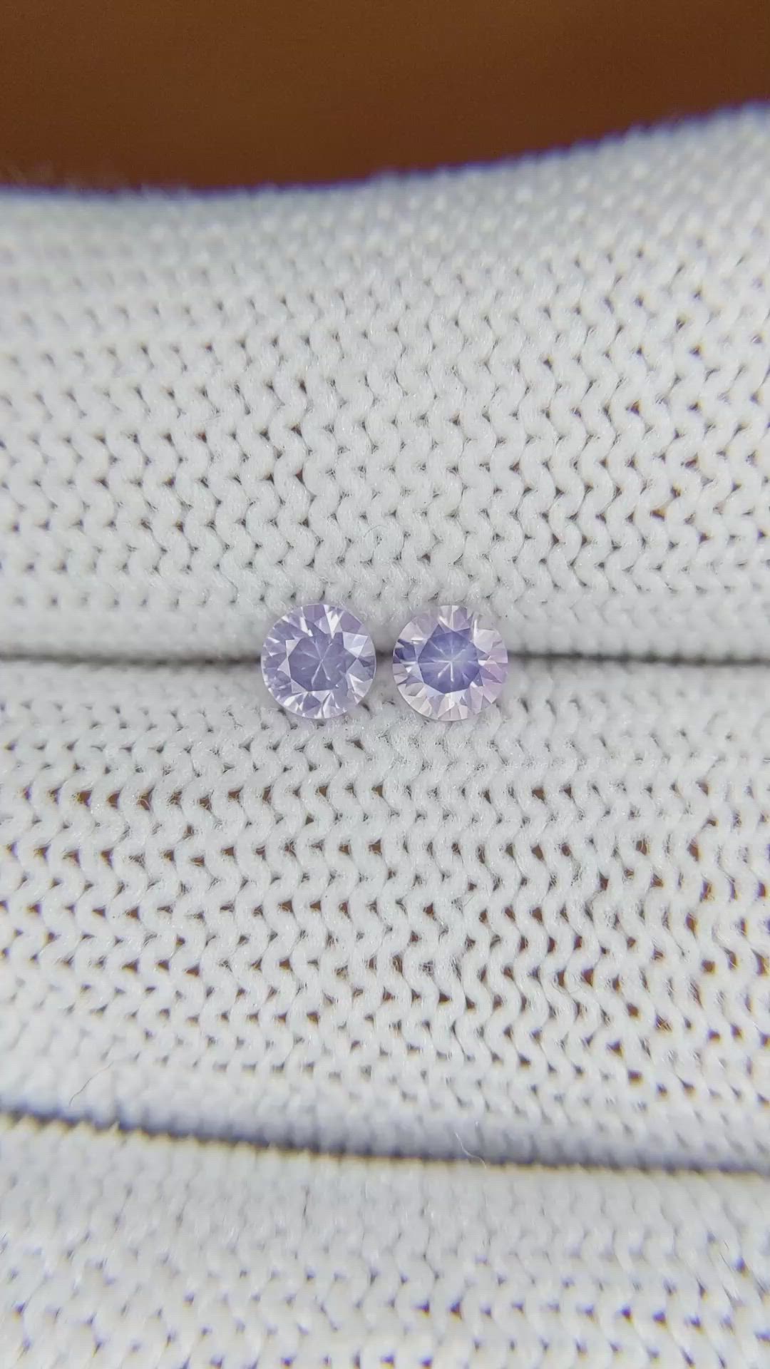 0.53&nbsp;Ct.Tw.Total Carat Weight Violet Sapphire Pair from Ceylon (Sri Lanka) Size Video