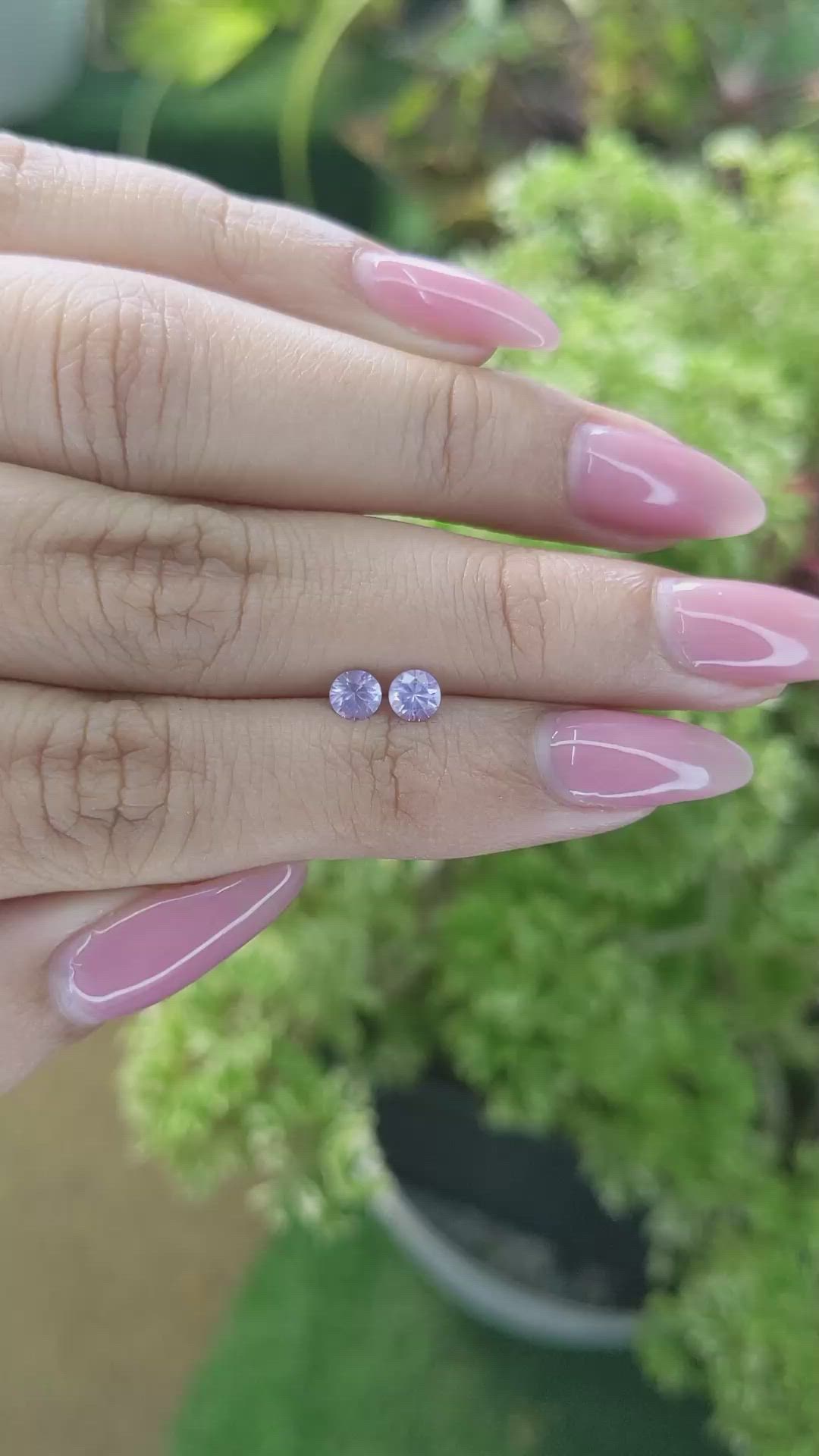 0.53&nbsp;Ct.Tw.Total Carat Weight Violet Sapphire Pair from Ceylon (Sri Lanka) Size Video