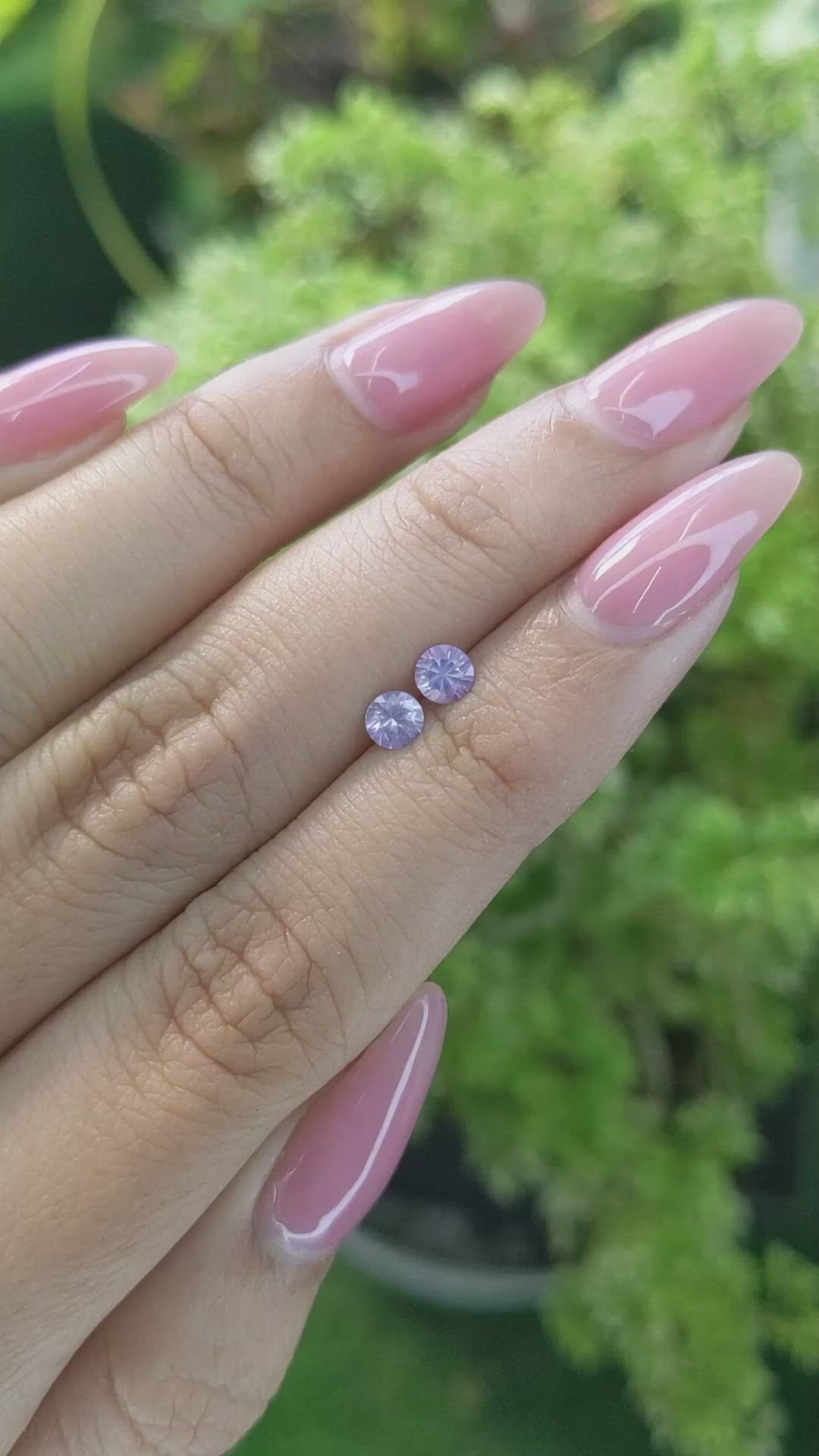 0.53&nbsp;Ct.Tw.Total Carat Weight Violet Sapphire Pair from Ceylon (Sri Lanka) Size Video