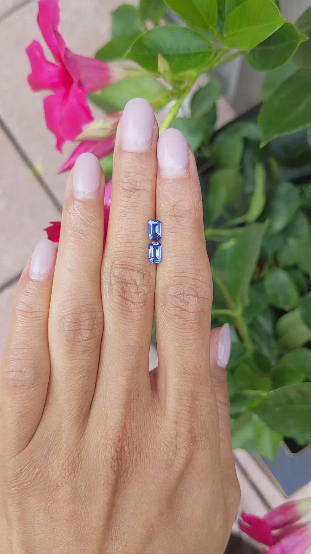 1.18 Ct.Tw.Total Carat Weight Blue Sapphire Pair from Ceylon (Sri Lanka) Size Video