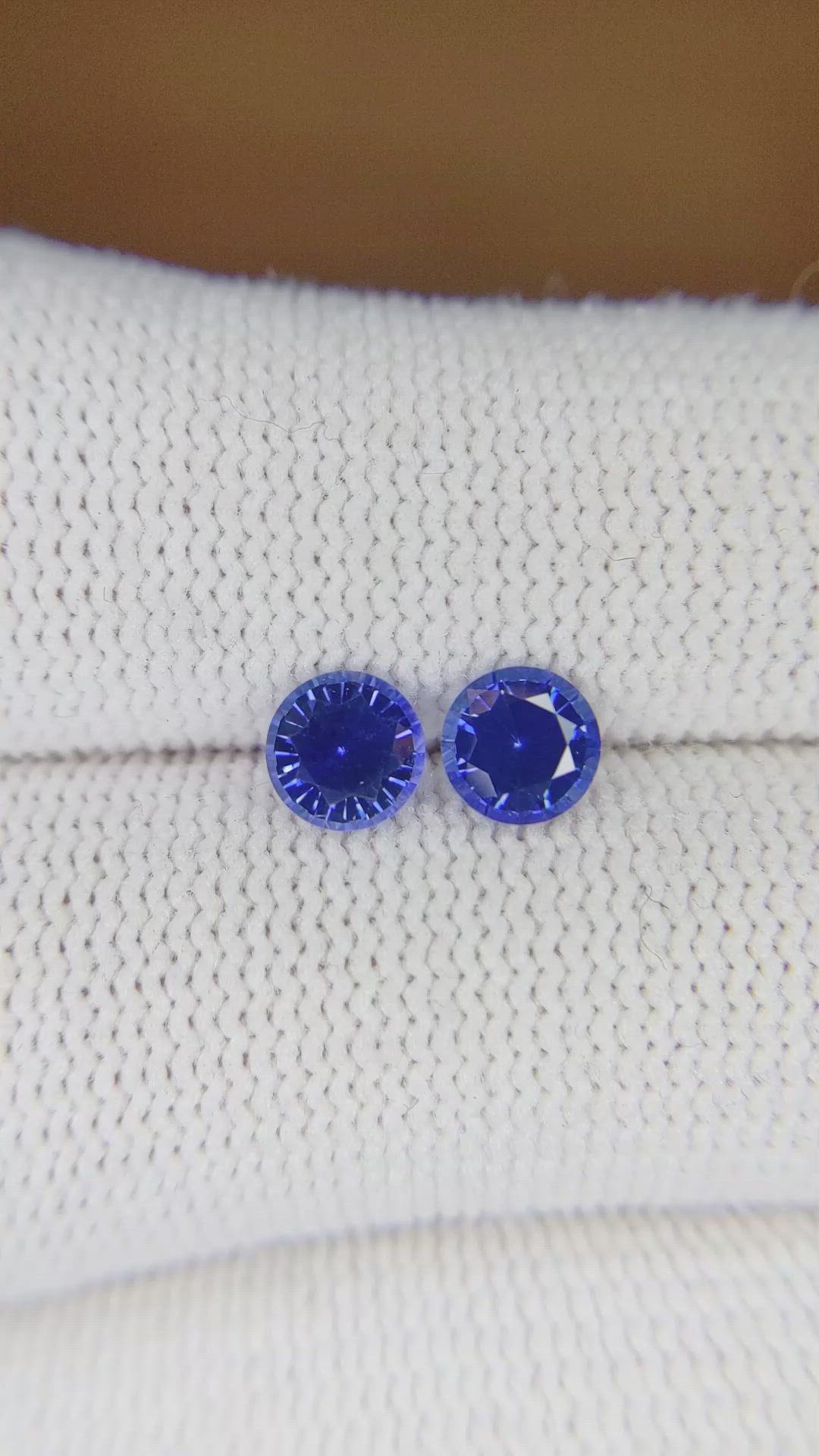 1.26 Ct.Tw.Total Carat Weight Blue Sapphire Pair from Ceylon (Sri Lanka) Size Video