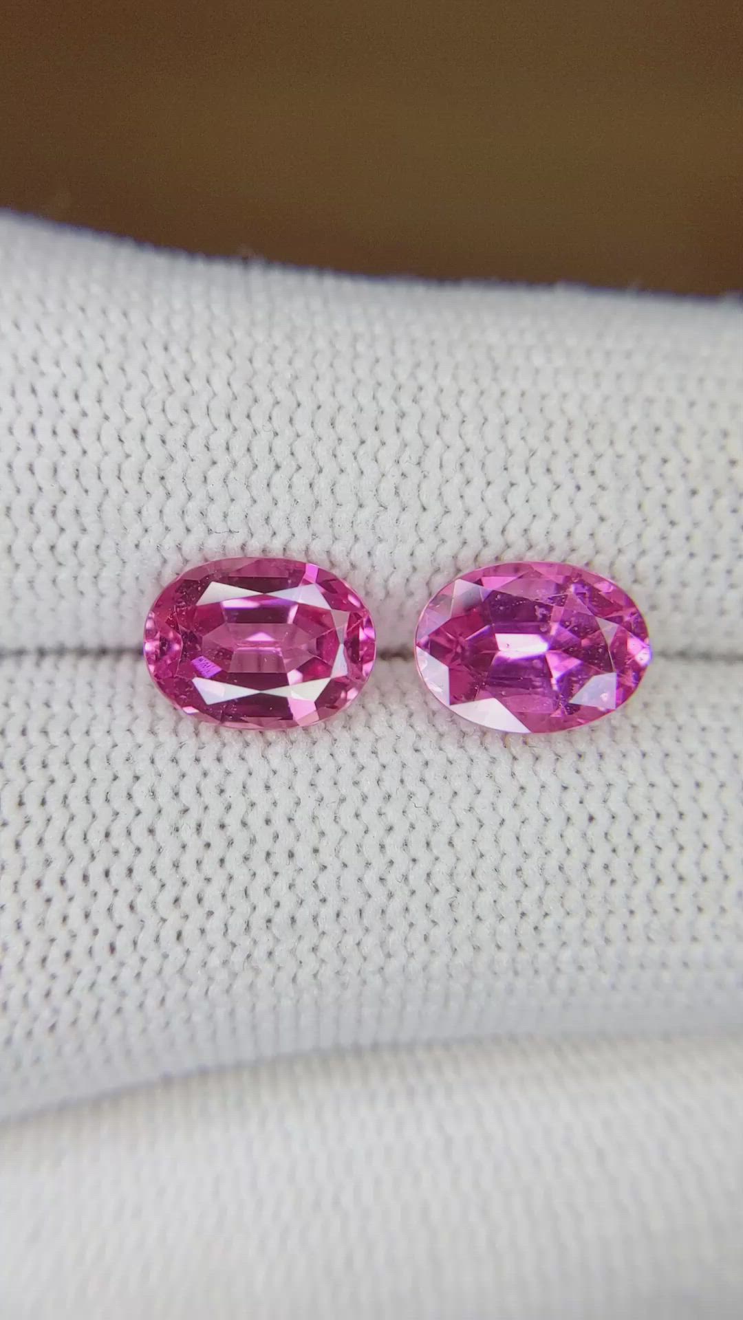 4.81&nbsp;Ct.Tw.Total Carat Weight Pink Sapphire Pair from Madagascar Size Video