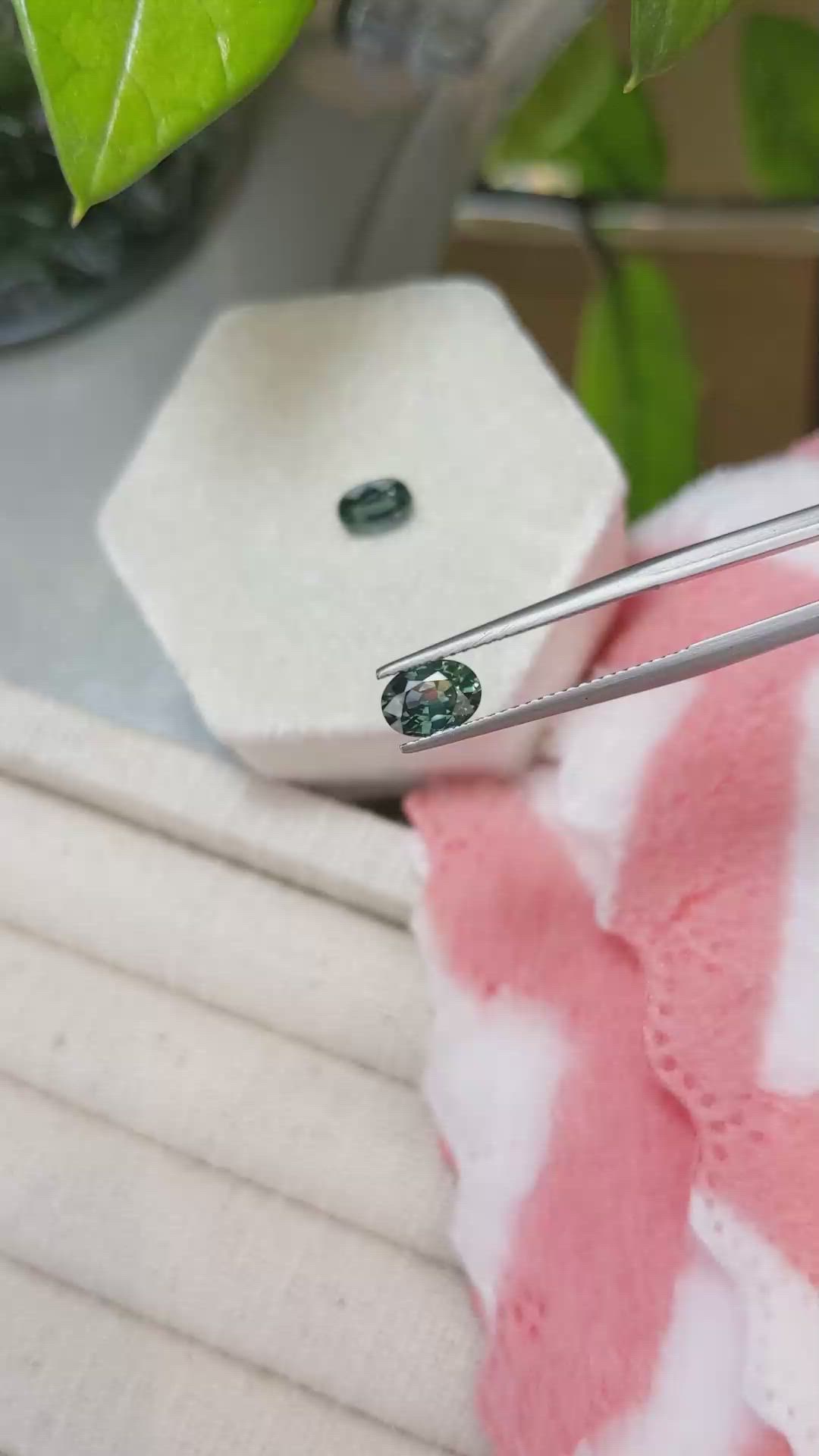 2.26 Ct.Tw.Total Carat Weight Bluish Green Sapphire Pair from Australia Size Video