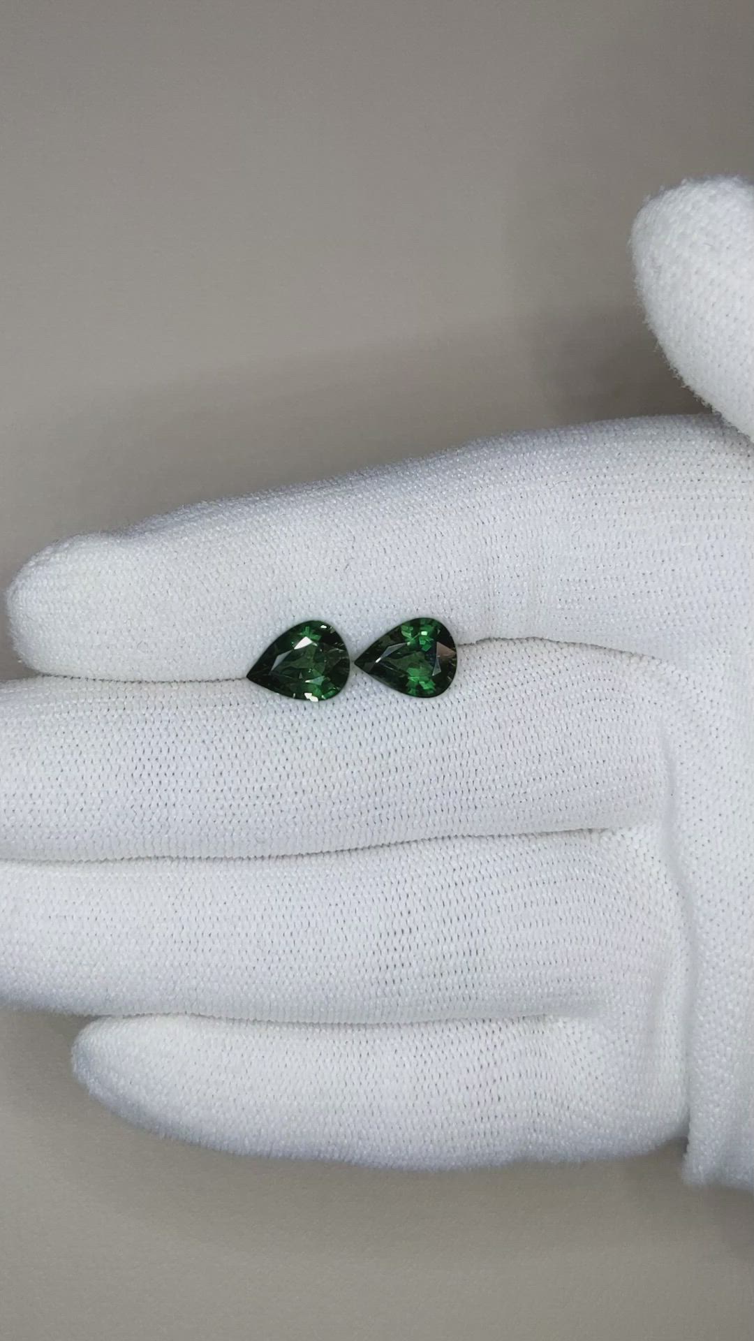 3.70&nbsp;Ct.Tw.Total Carat Weight Green Sapphire Pair from Australia Size Video
