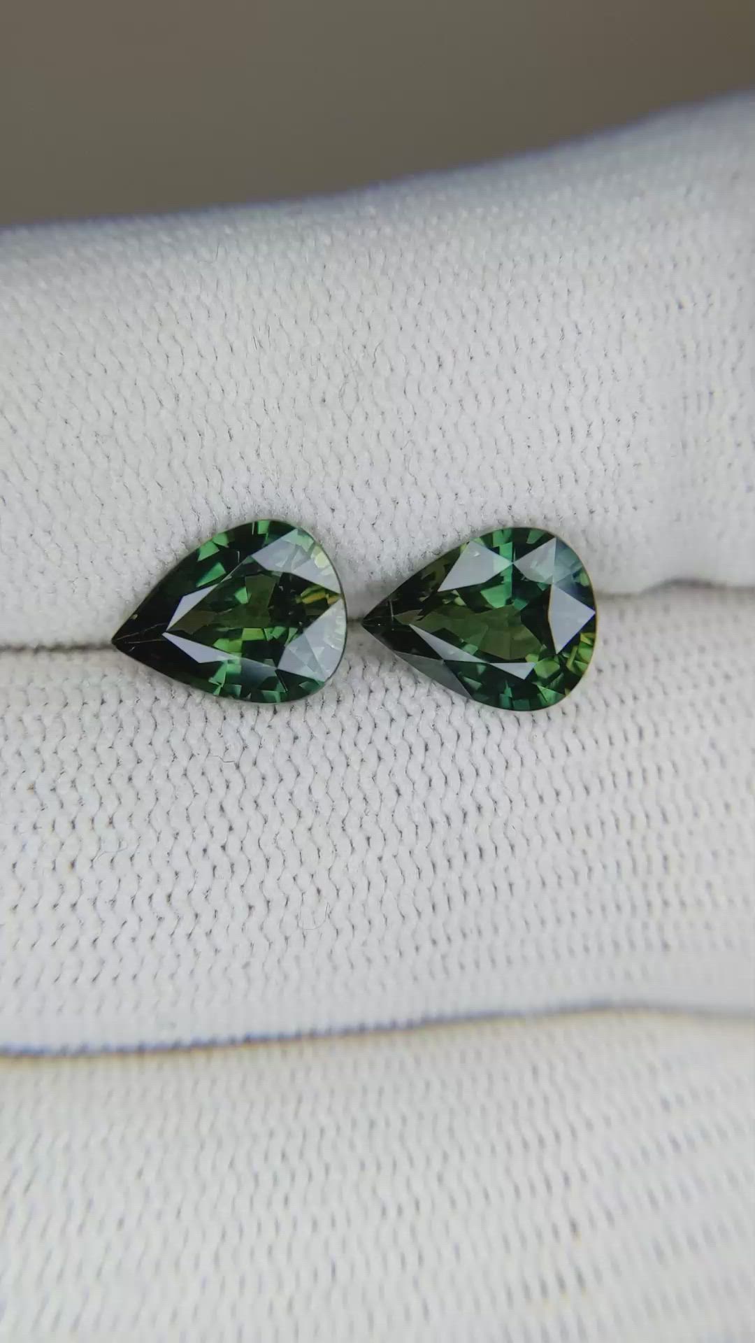 3.70&nbsp;Ct.Tw.Total Carat Weight Green Sapphire Pair from Australia Size Video