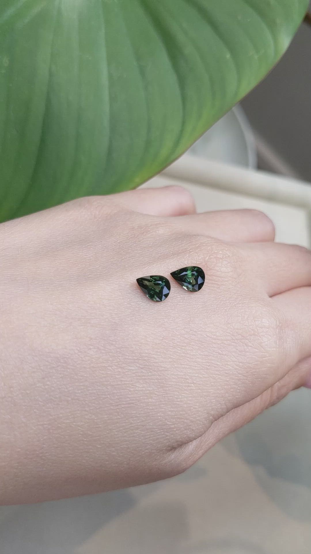 2.52&nbsp;Ct.Tw.Total Carat Weight Green Sapphire Pair from Australia Size Video