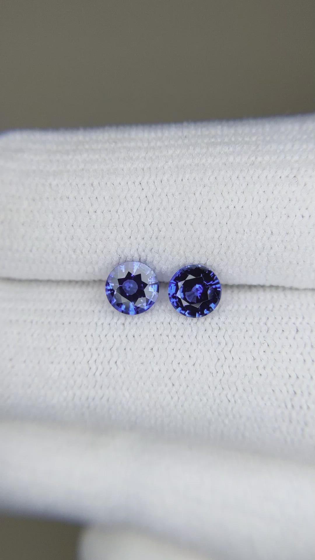 1.18 Ct.Tw.Total Carat Weight Blue Sapphire Pair from Ceylon (Sri Lanka) Size Video