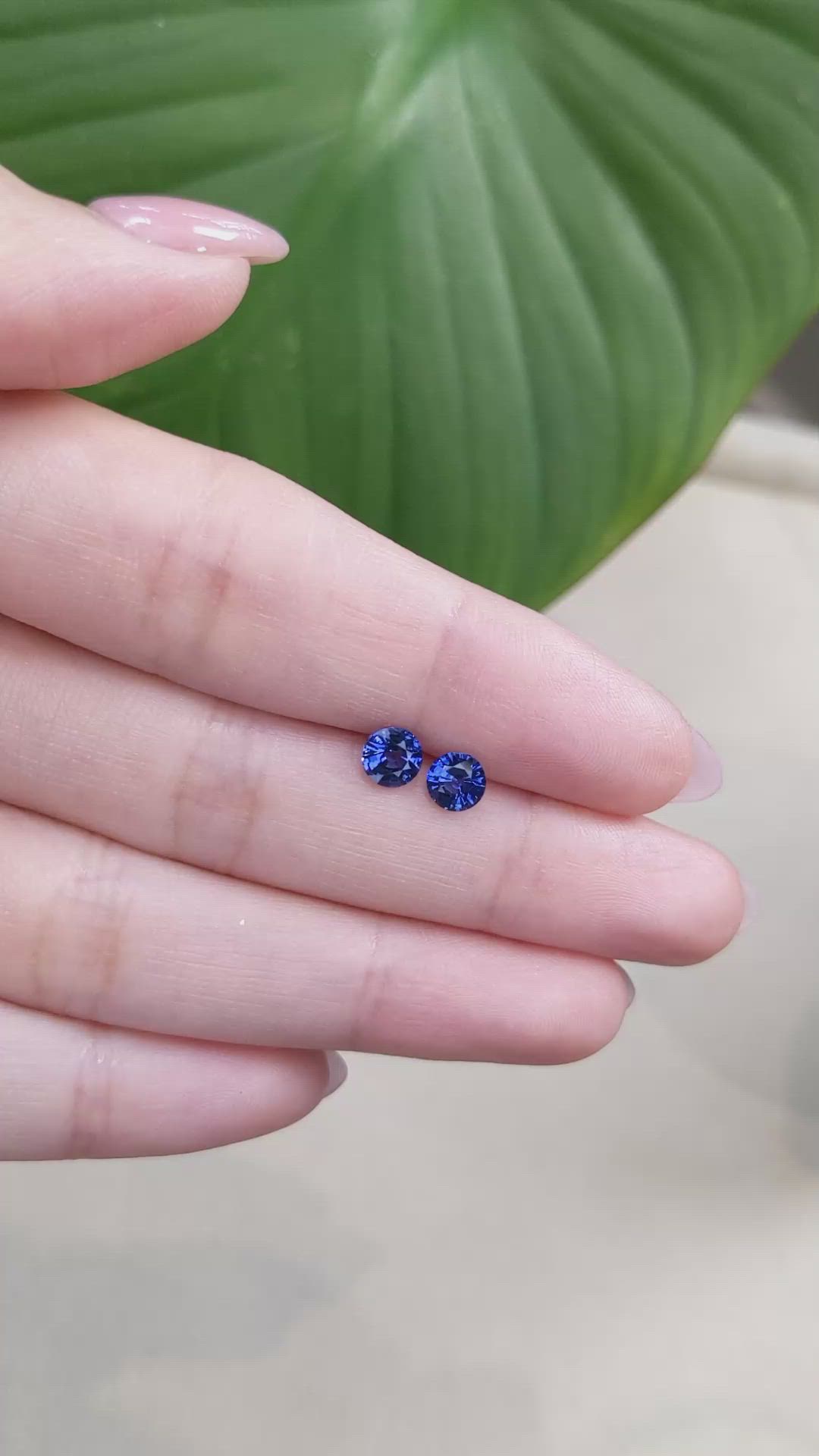 1.18 Ct.Tw.Total Carat Weight Blue Sapphire Pair from Ceylon (Sri Lanka) Size Video