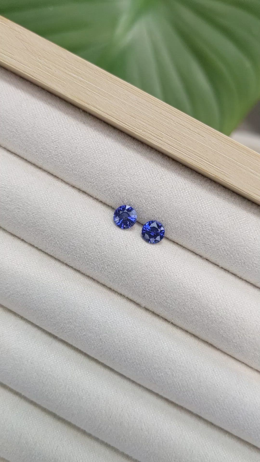 1.18 Ct.Tw.Total Carat Weight Blue Sapphire Pair from Ceylon (Sri Lanka) Size Video