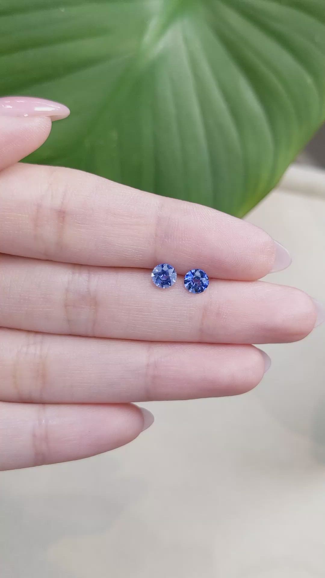 1.14&nbsp;Ct.Tw.Total Carat Weight Blue Sapphire Pair from Ceylon (Sri Lanka) Size Video