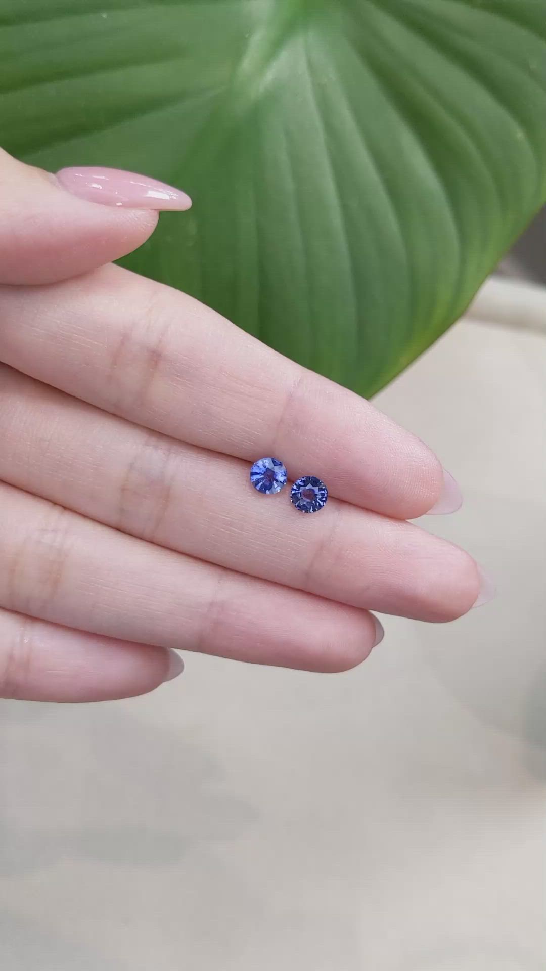 1.28&nbsp;Ct.Tw.Total Carat Weight Blue Sapphire Pair from Ceylon (Sri Lanka) Size Video