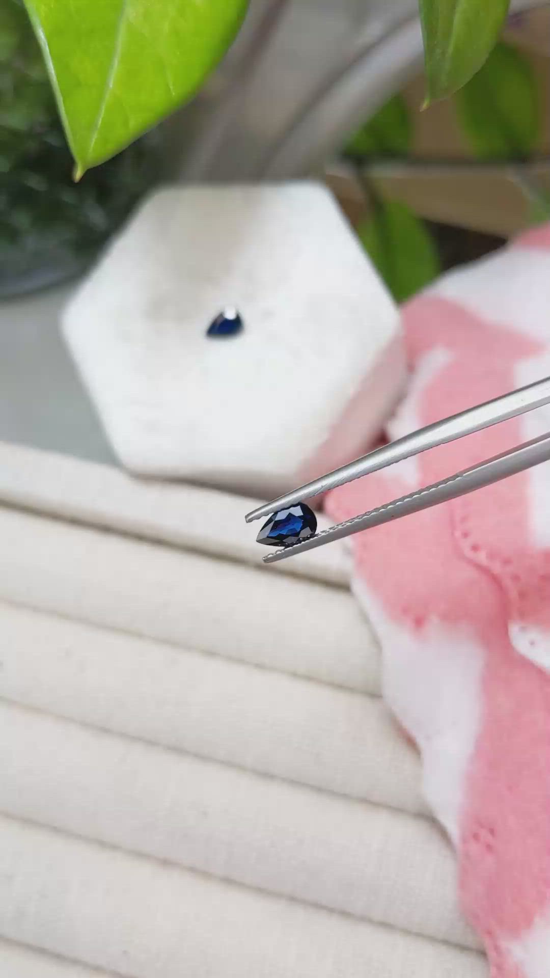 1.06 Ct.Tw.Total Carat Weight Blue Sapphire Pair from Ceylon (Sri Lanka) Size Video