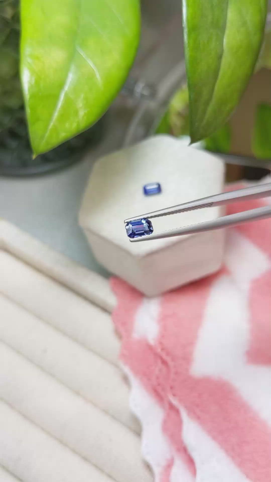 1.32 Ct.Tw.Total Carat Weight Blue Sapphire Pair from Ceylon (Sri Lanka) Size Video