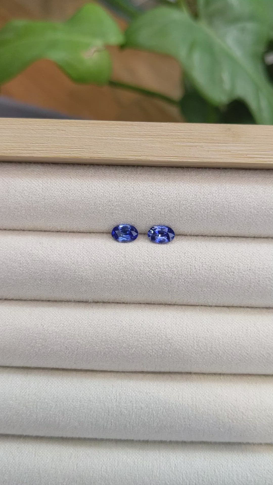 1.00 Ct.Tw.Total Carat Weight Blue Sapphire Pair from Madagascar Size Video
