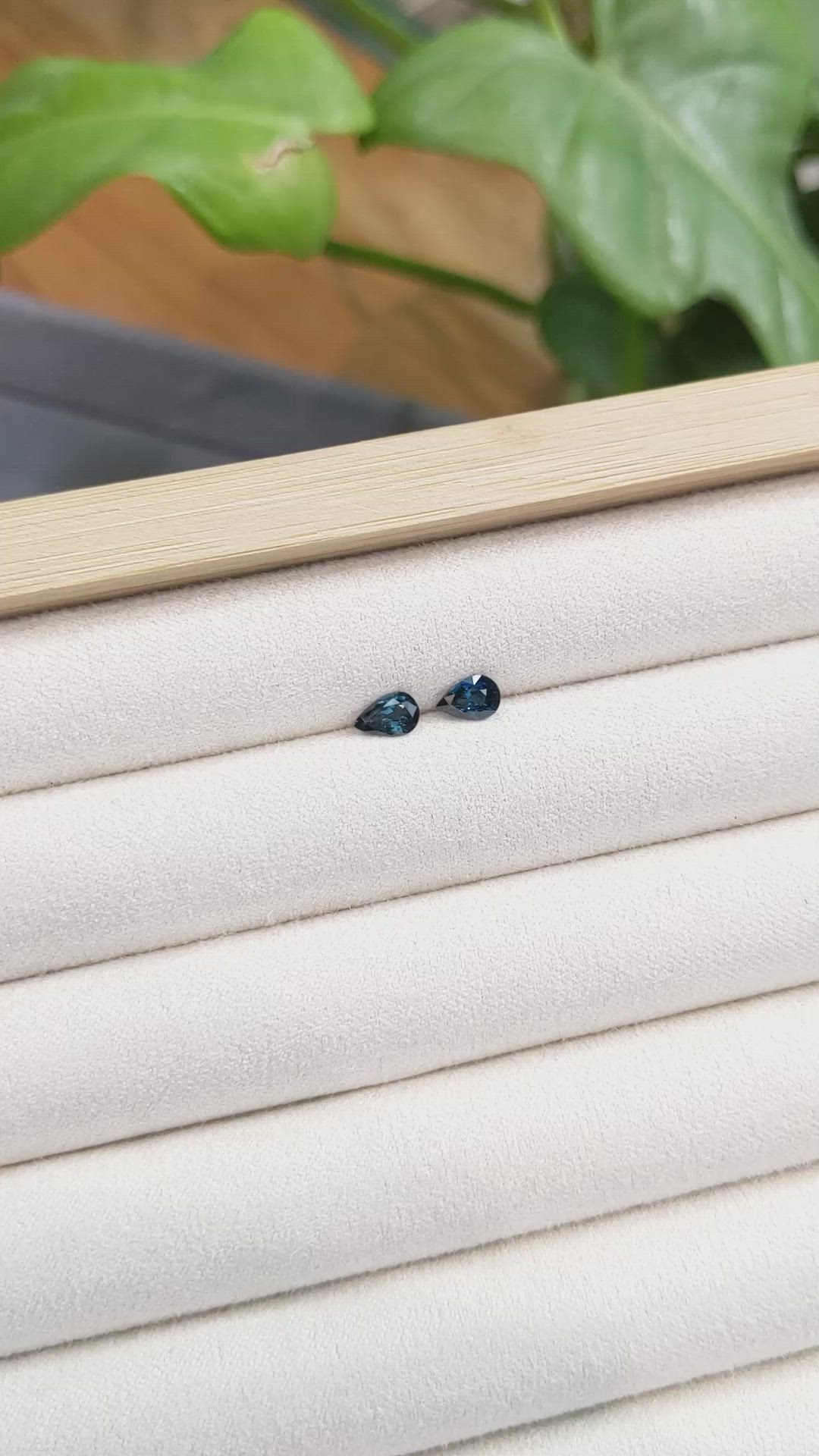 0.98&nbsp;Ct.Tw.Total Carat Weight Blue Sapphire Pair from Madagascar Size Video