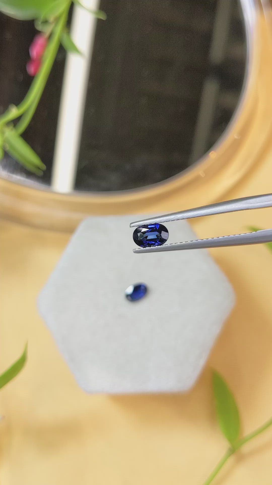 1.17&nbsp;Ct.Tw.Total Carat Weight Blue Sapphire Pair from Madagascar Size Video