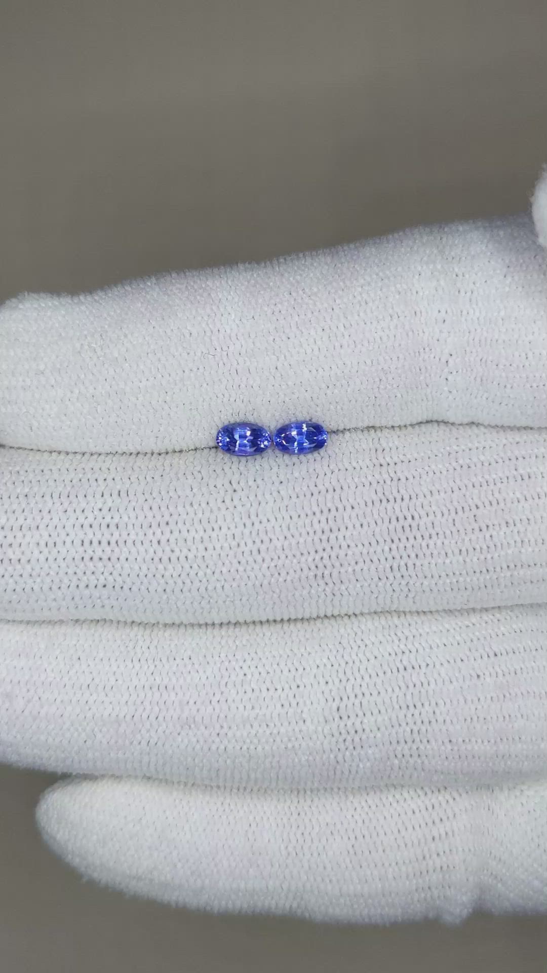 0.69&nbsp;Ct.Tw.Total Carat Weight Blue Sapphire Pair from Madagascar Size Video