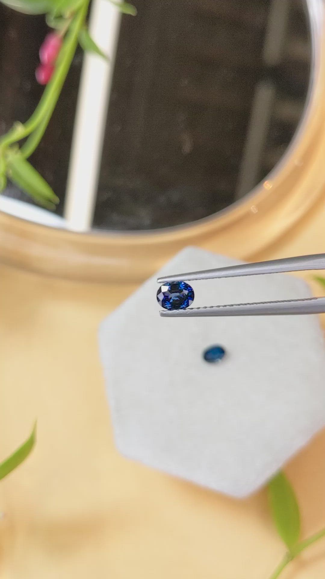 0.97&nbsp;Ct.Tw.Total Carat Weight Blue Sapphire Pair from Madagascar Size Video