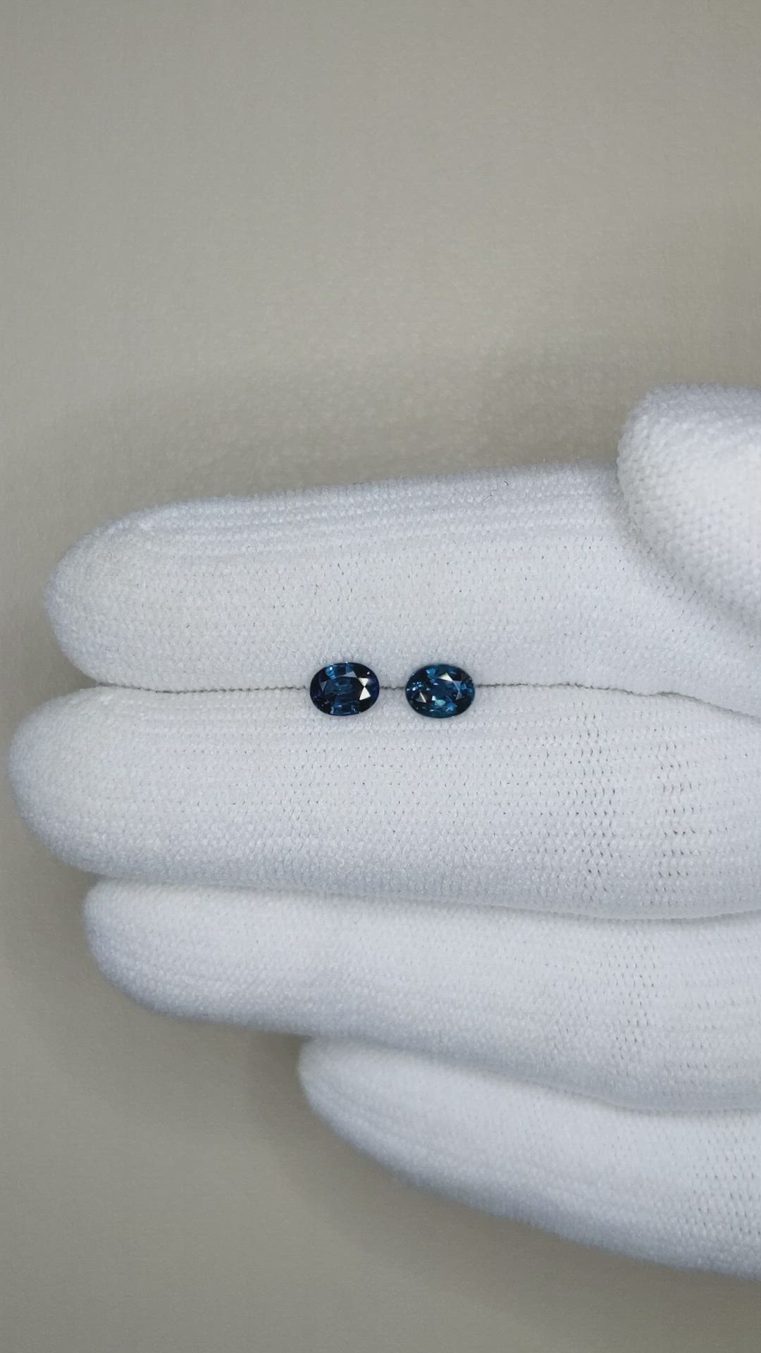 0.97&nbsp;Ct.Tw.Total Carat Weight Blue Sapphire Pair from Madagascar Size Video