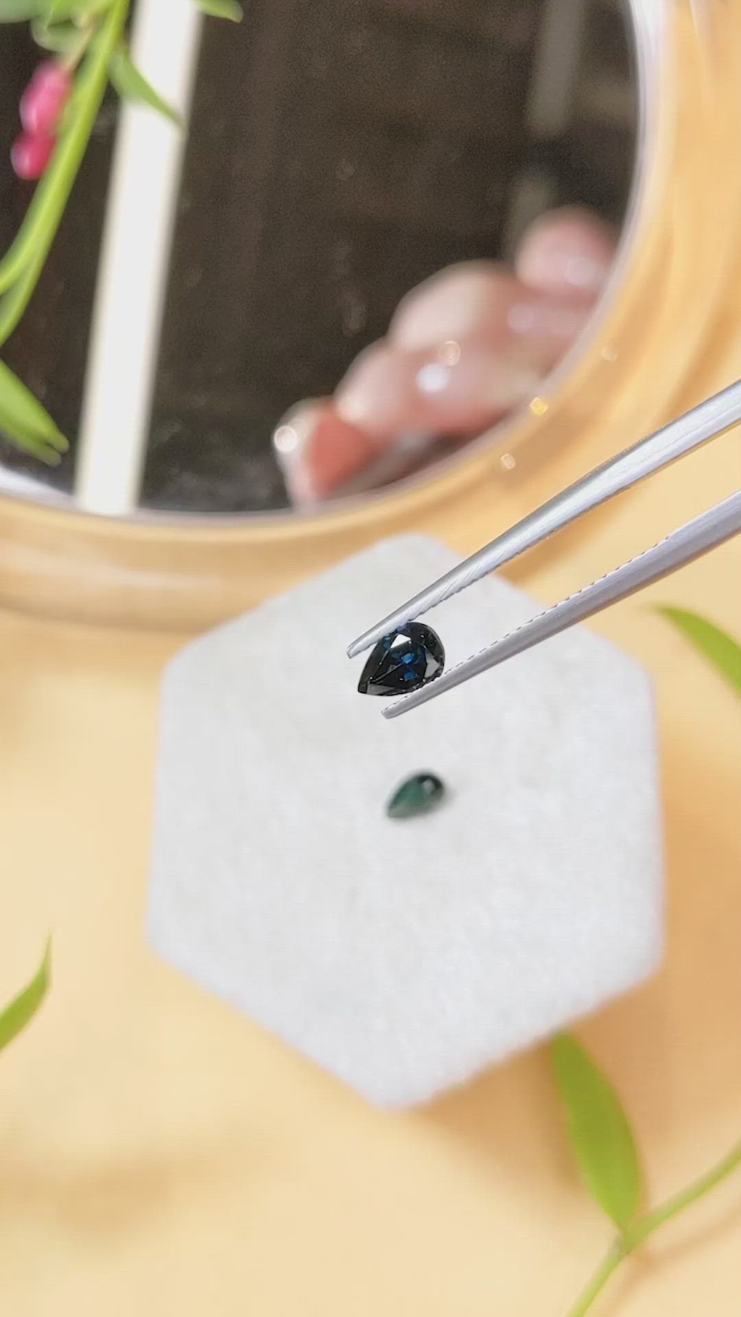 1.10 Ct.Tw.Total Carat Weight Blue Sapphire Pair from Madagascar Size Video