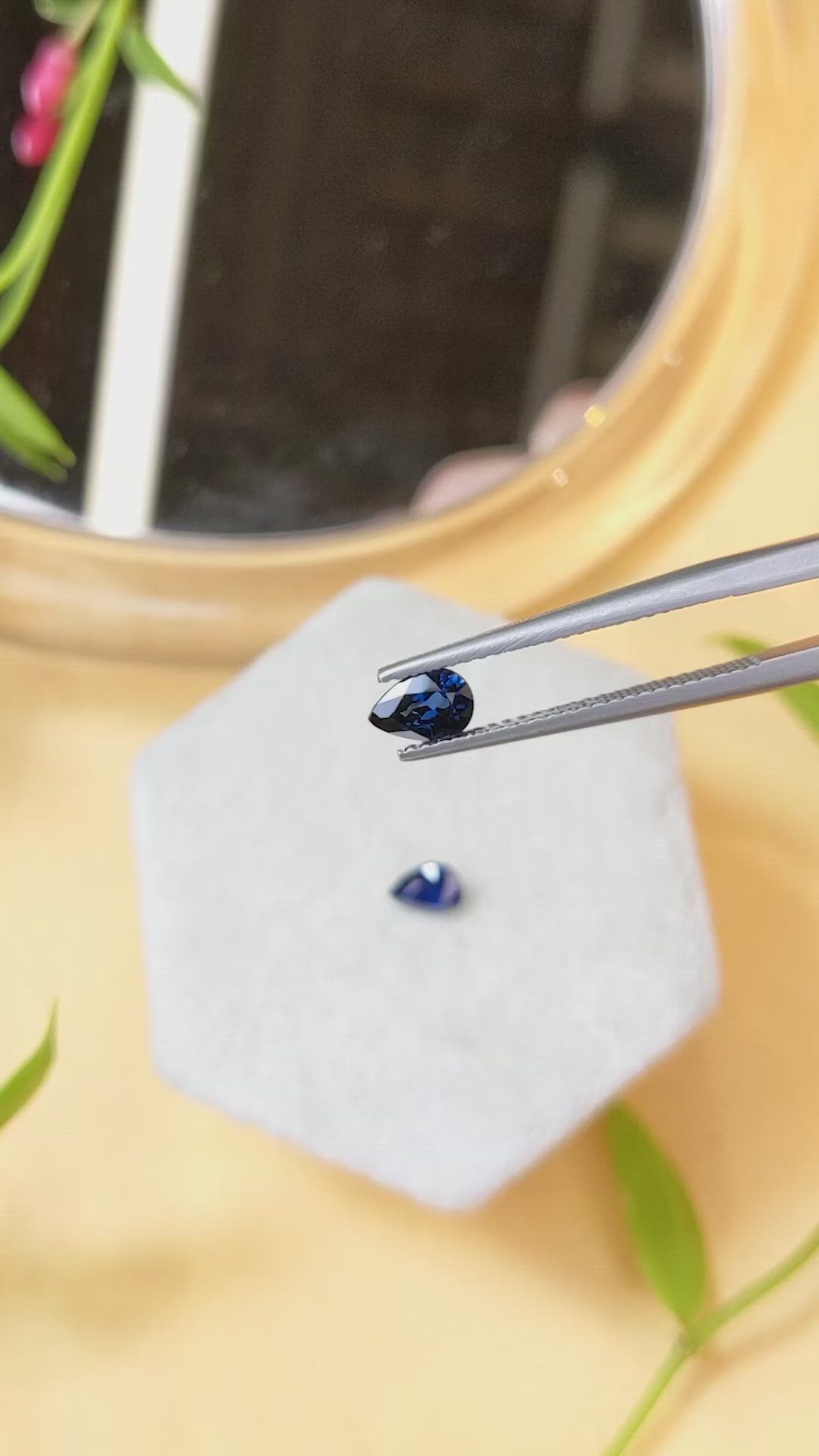 1.16&nbsp;Ct.Tw.Total Carat Weight Blue Sapphire Pair from Madagascar Size Video