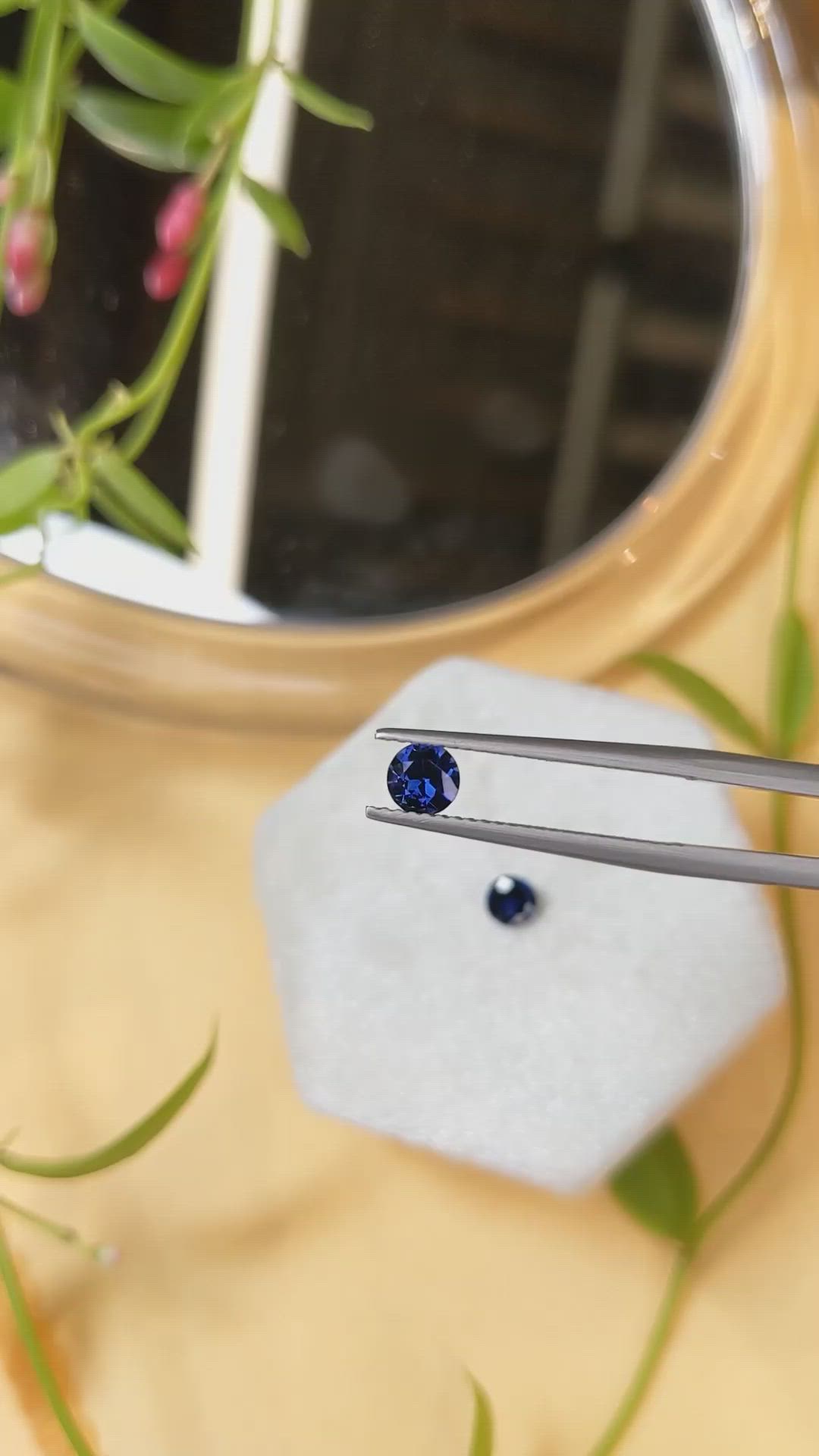 0.79 Ct.Tw.Total Carat Weight Blue Sapphire Pair from Ceylon (Sri Lanka) Size Video