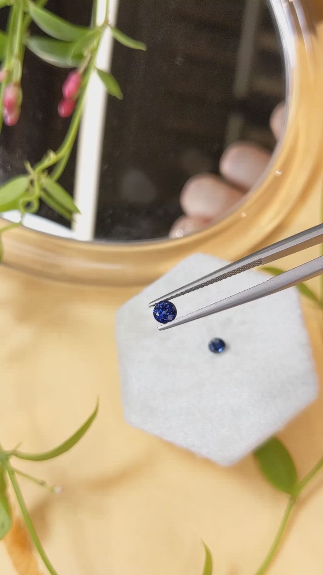 0.90&nbsp;Ct.Tw.Total Carat Weight Blue Sapphire Pair from Madagascar Size Video