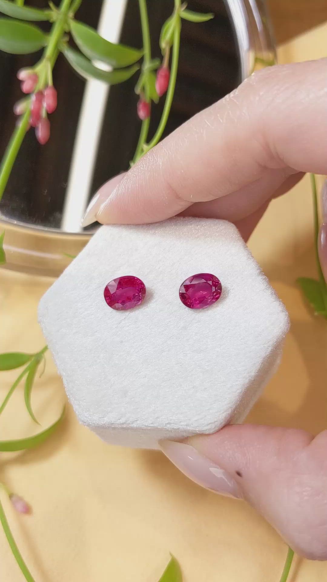 4.17&nbsp;Ct.Tw.Total Carat Weight Pink Sapphire Pair from Ceylon (Sri Lanka) Size Video