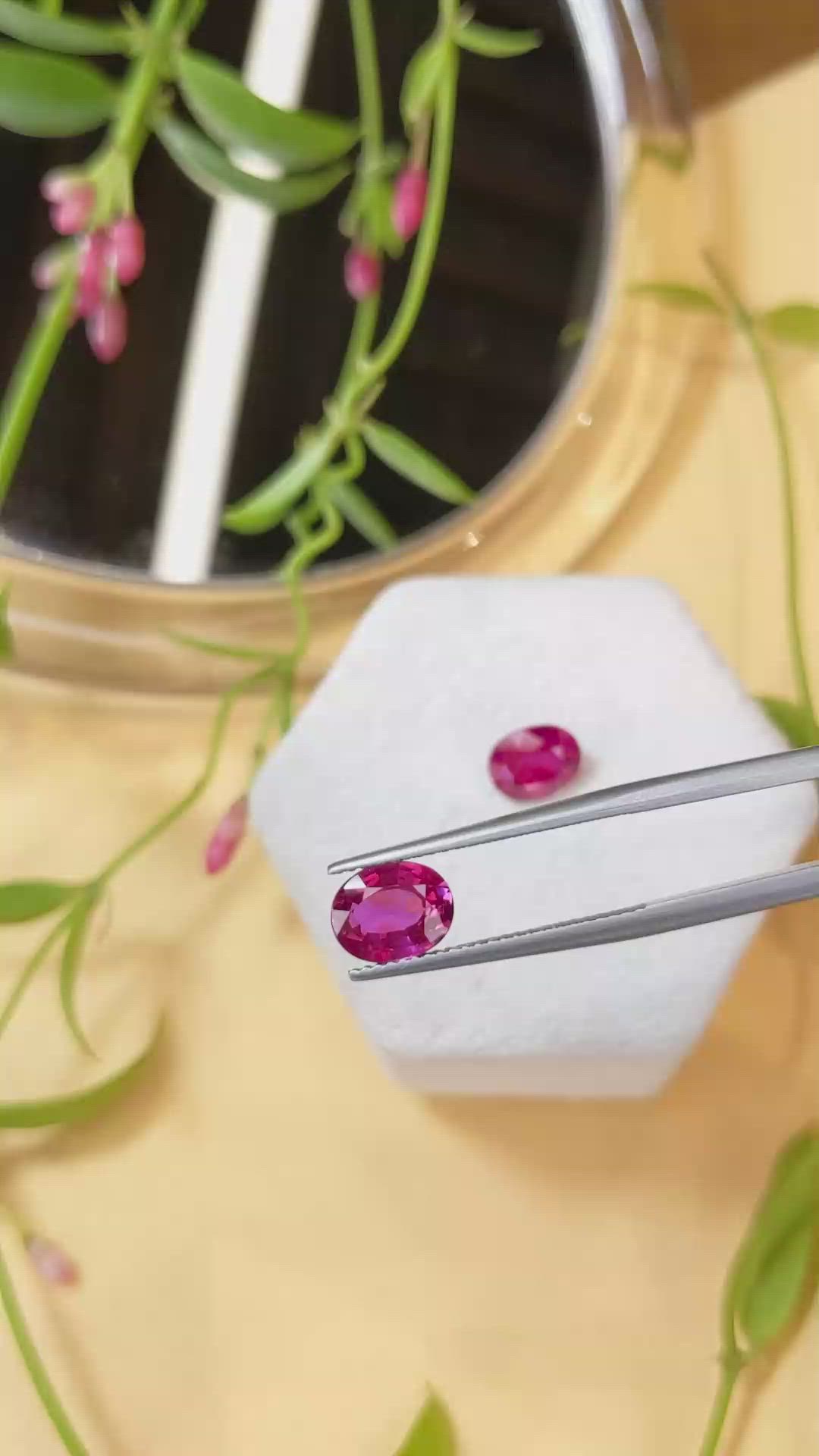 4.17&nbsp;Ct.Tw.Total Carat Weight Pink Sapphire Pair from Ceylon (Sri Lanka) Size Video