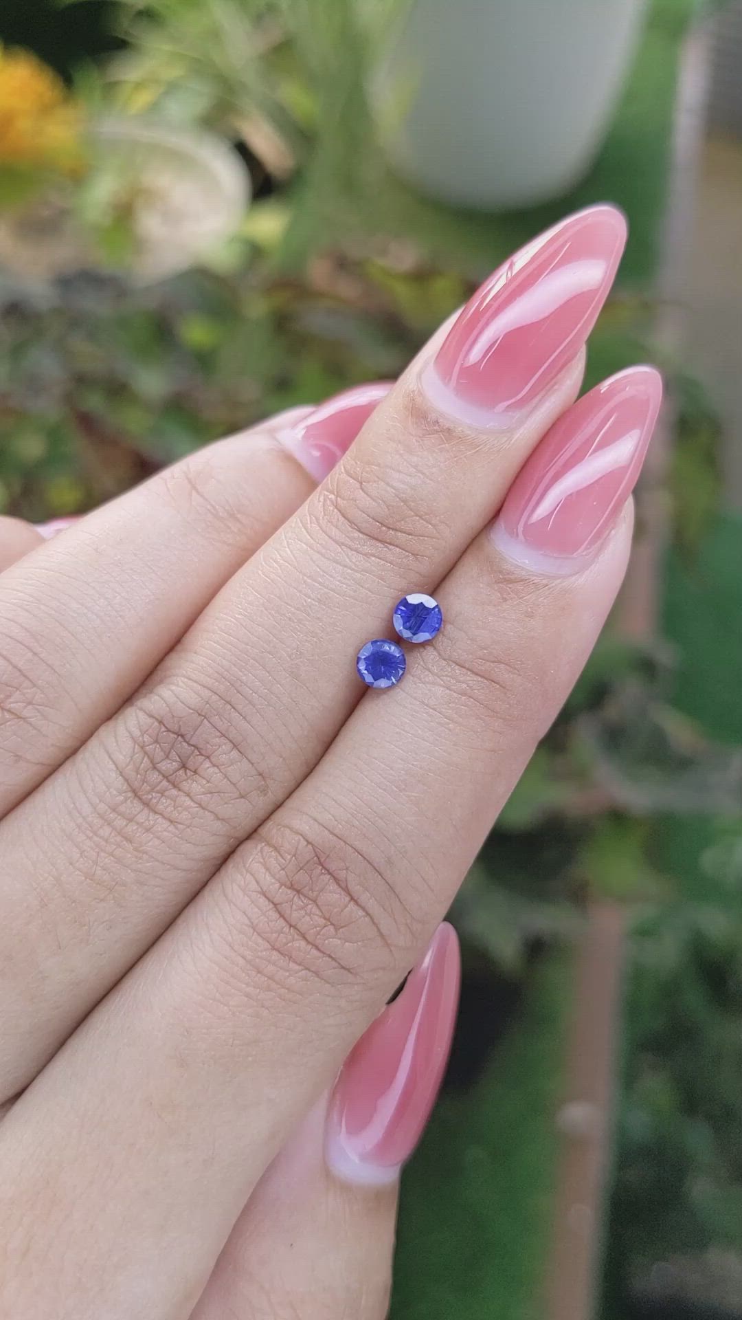 0.68 Ct.Tw.Total Carat Weight Blue Sapphire Pair from Ceylon (Sri Lanka) Size Video