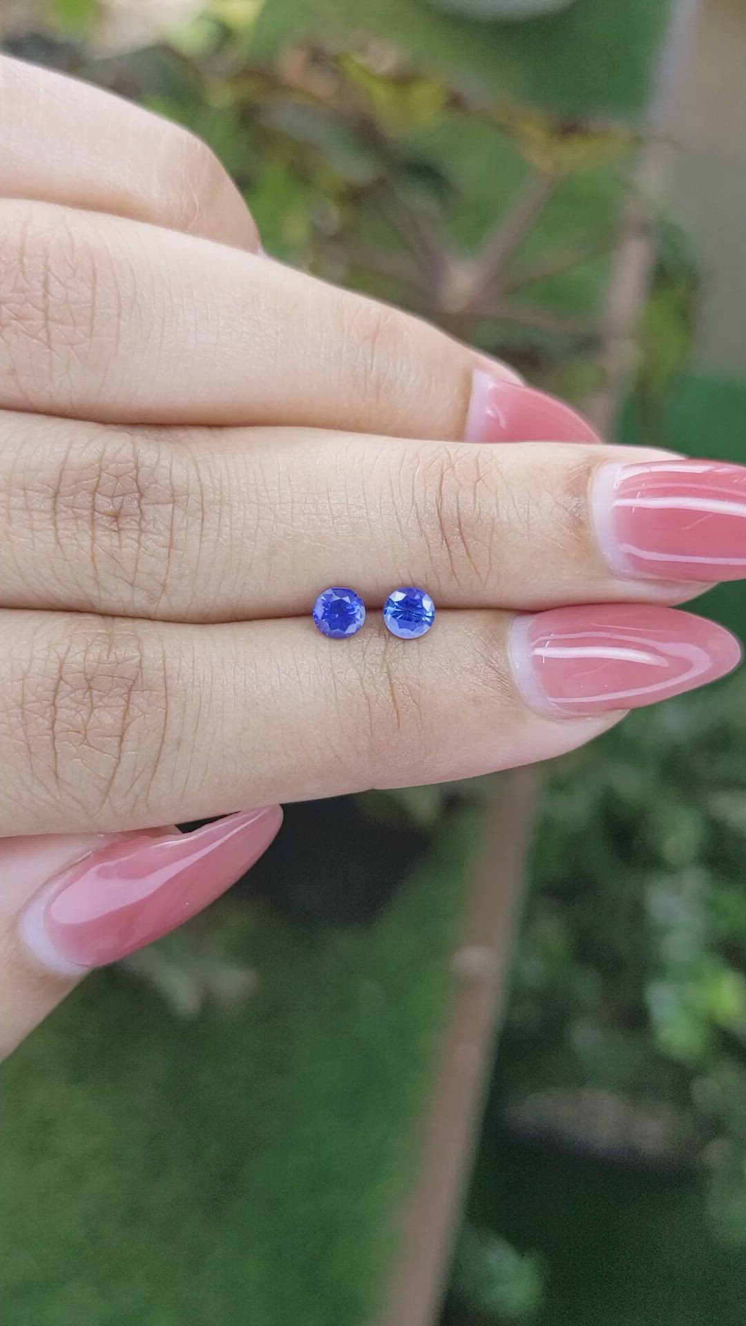 0.68 Ct.Tw.Total Carat Weight Blue Sapphire Pair from Ceylon (Sri Lanka) Size Video