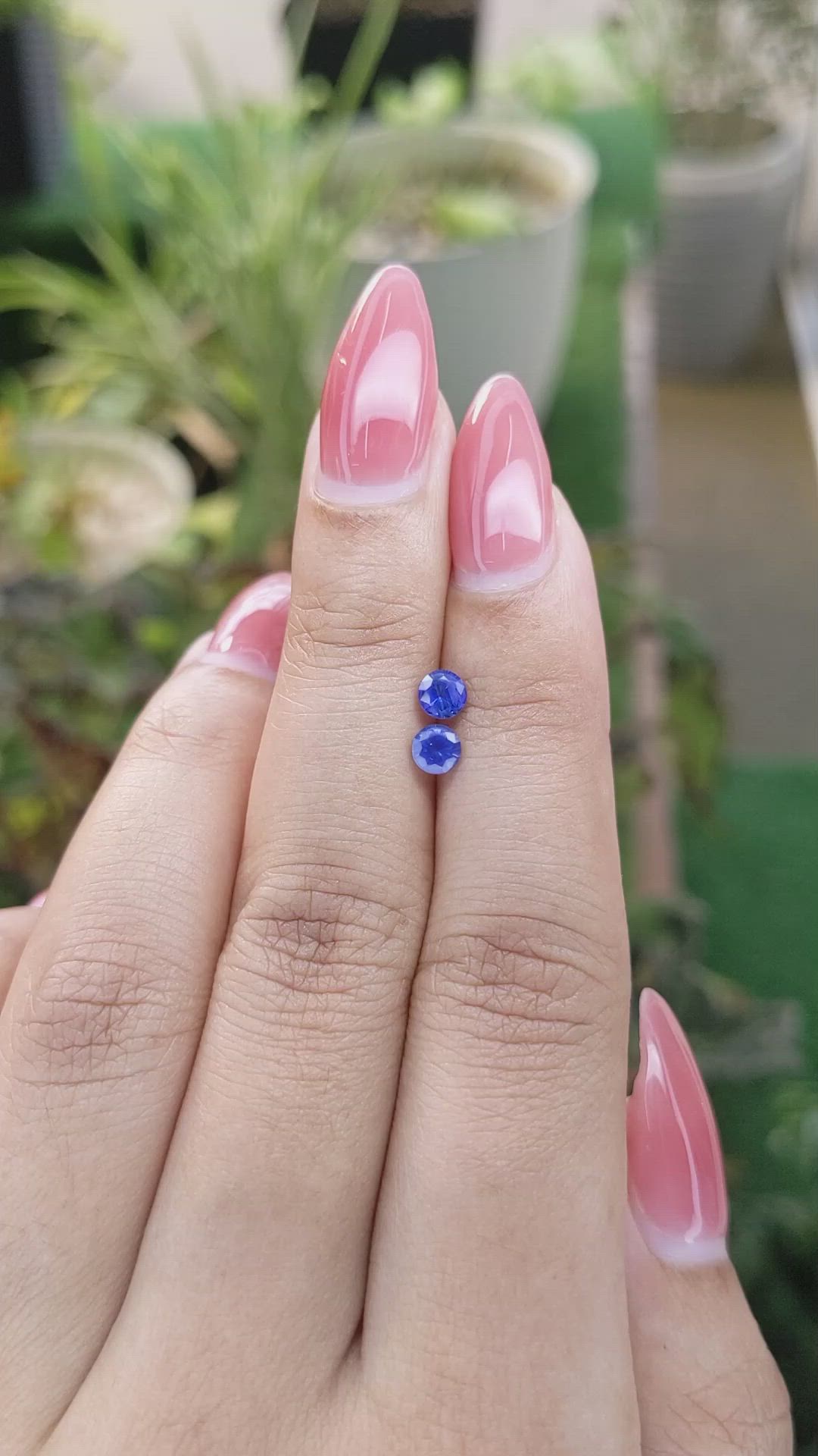 0.68 Ct.Tw.Total Carat Weight Blue Sapphire Pair from Ceylon (Sri Lanka) Size Video