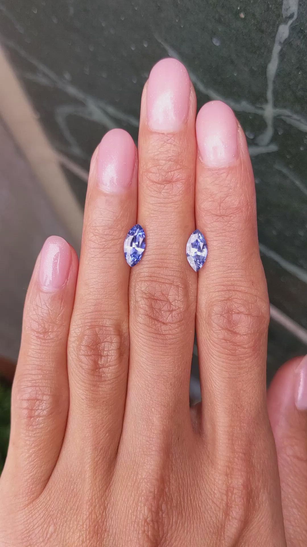 2.29 Ct.Tw.Total Carat Weight Blue Sapphire Pair from Madagascar Size Video