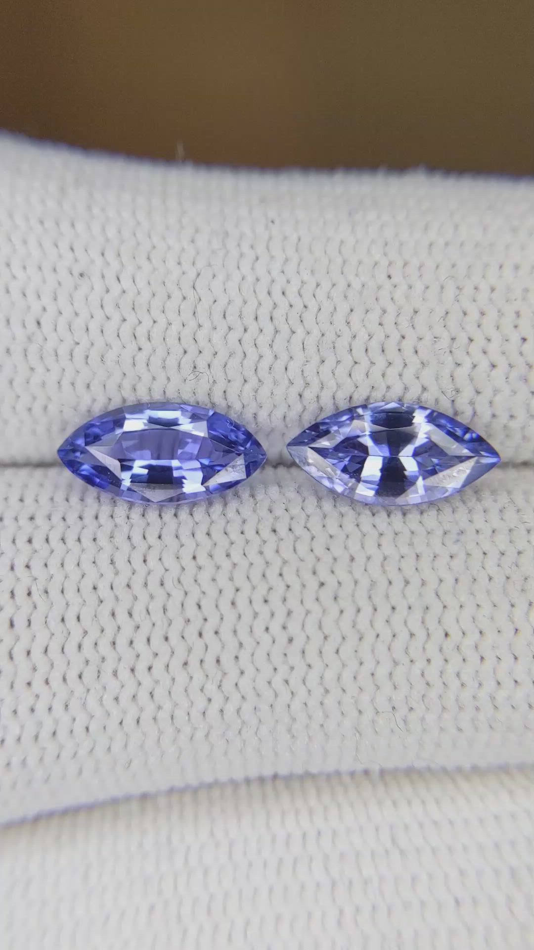 2.29 Ct.Tw.Total Carat Weight Blue Sapphire Pair from Madagascar Size Video