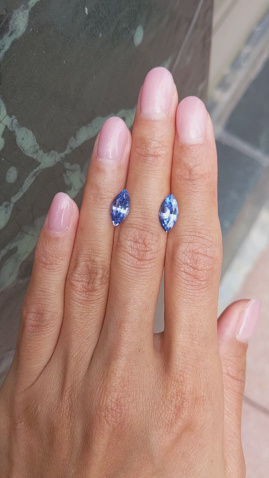 4.15&nbsp;Ct.Tw.Total Carat Weight Blue Sapphire Pair from Madagascar Size Video