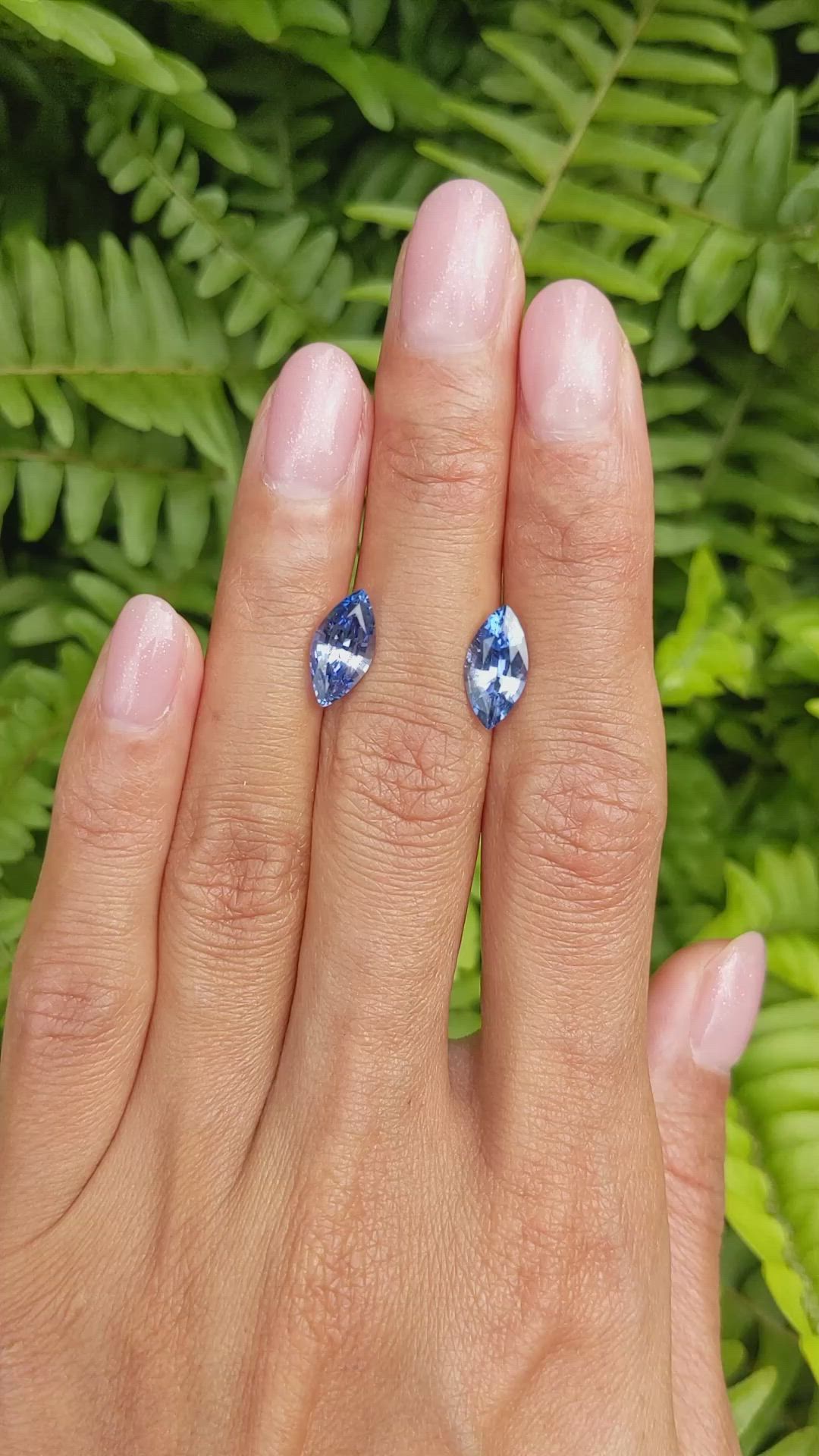 4.15&nbsp;Ct.Tw.Total Carat Weight Blue Sapphire Pair from Madagascar Size Video