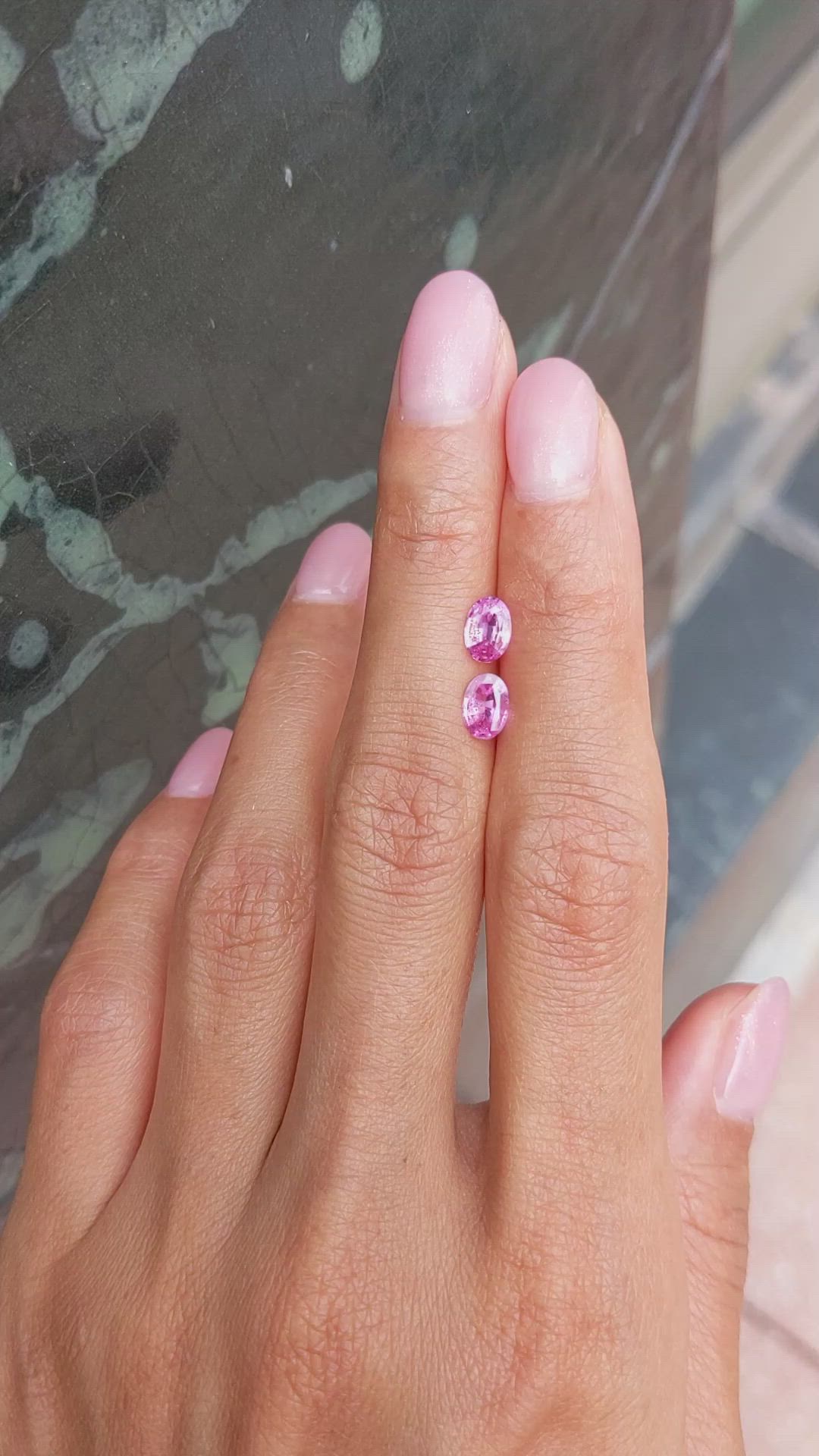 1.63&nbsp;Ct.Tw.Total Carat Weight Pink Sapphire Pair from Ceylon (Sri Lanka) Size Video