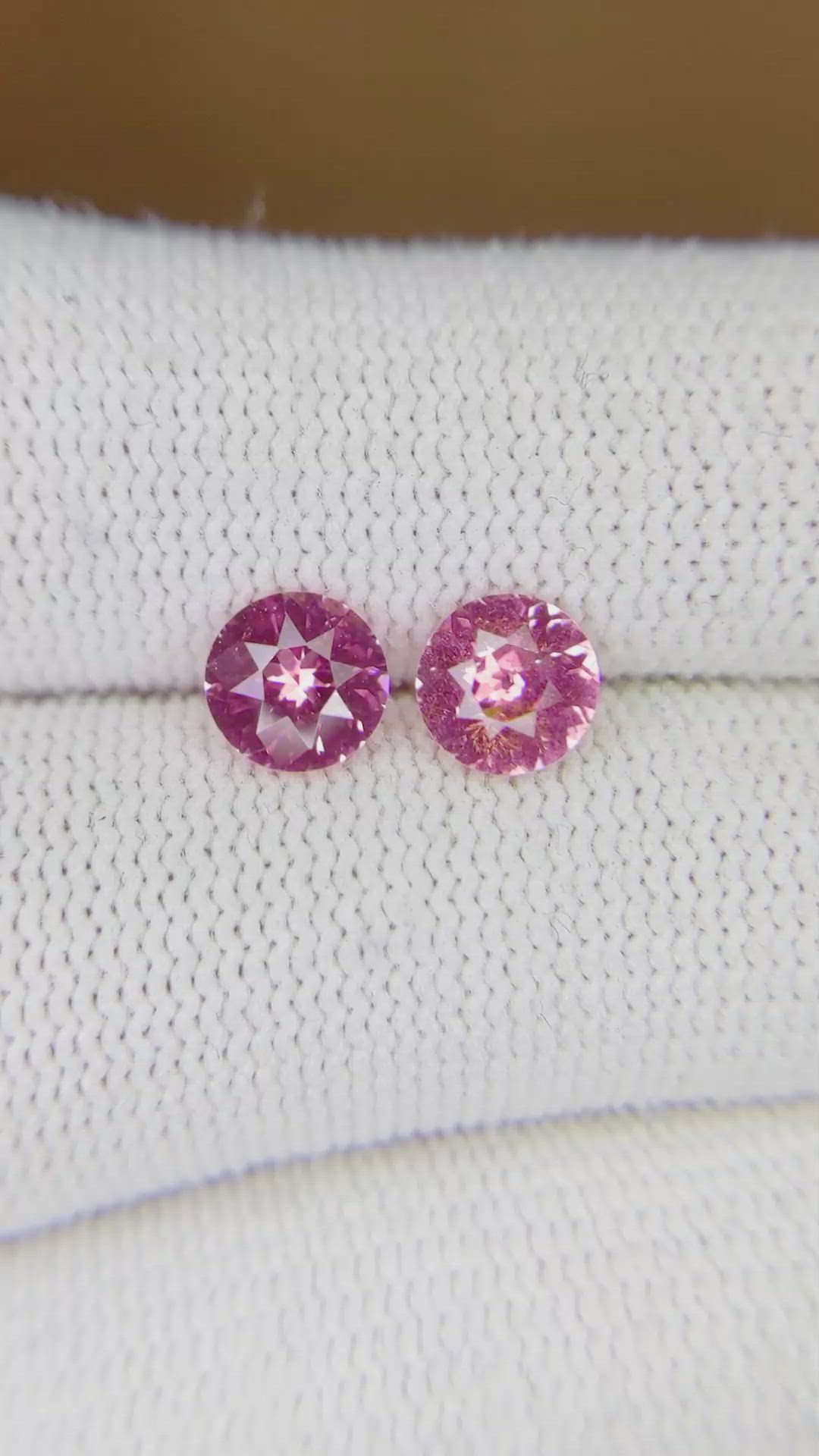 1.77 Ct.Tw.Total Carat Weight Pink Sapphire Pair from Ceylon (Sri Lanka) Size Video