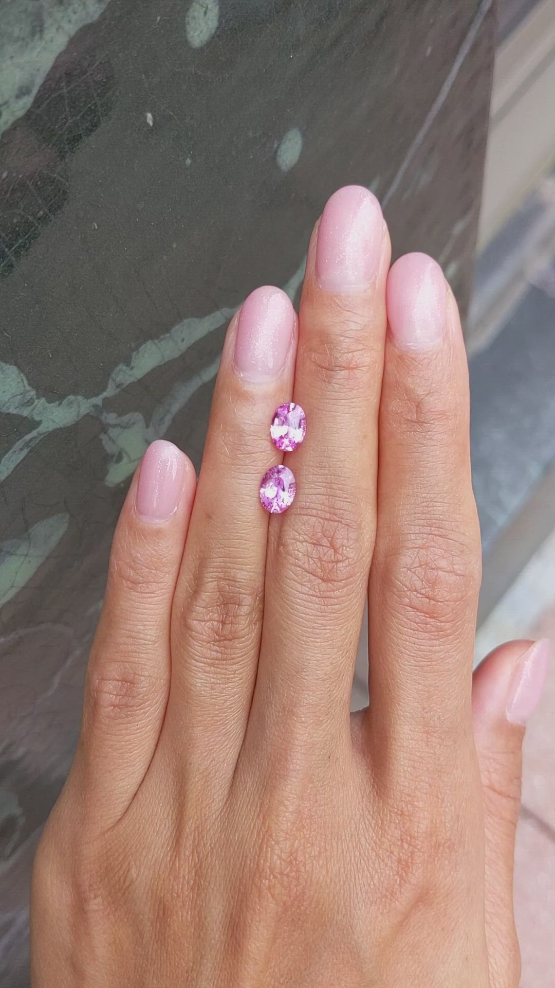 1.90&nbsp;Ct.Tw.Total Carat Weight Pink Sapphire Pair from Ceylon (Sri Lanka) Size Video